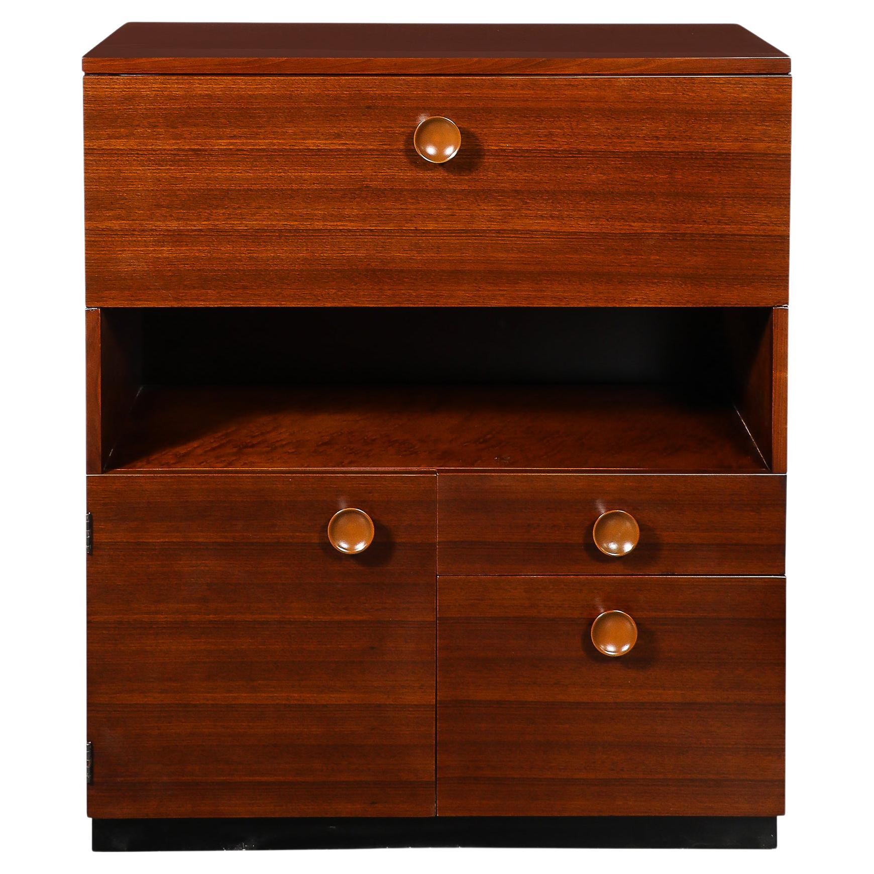 Art Deco  Secretary Cabinet  Desk in Book Matched  Walnut by Gilbert Rohde For Sale
