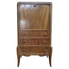 Art Deco secretary desk with walnut veneer
