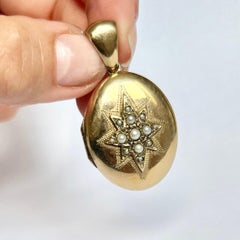 Art Deco Seed Pearl and 9 Carat Gold Locket