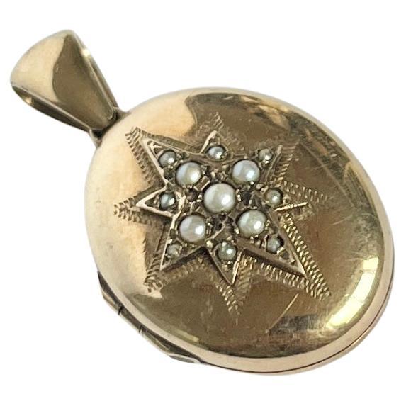 Art Deco Seed Pearl and 9 Carat Gold Locket
