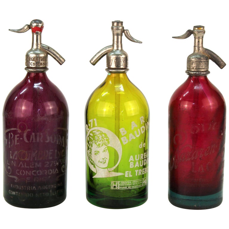 Art Deco Seltzer Bottles from Argentina at 1stdibs