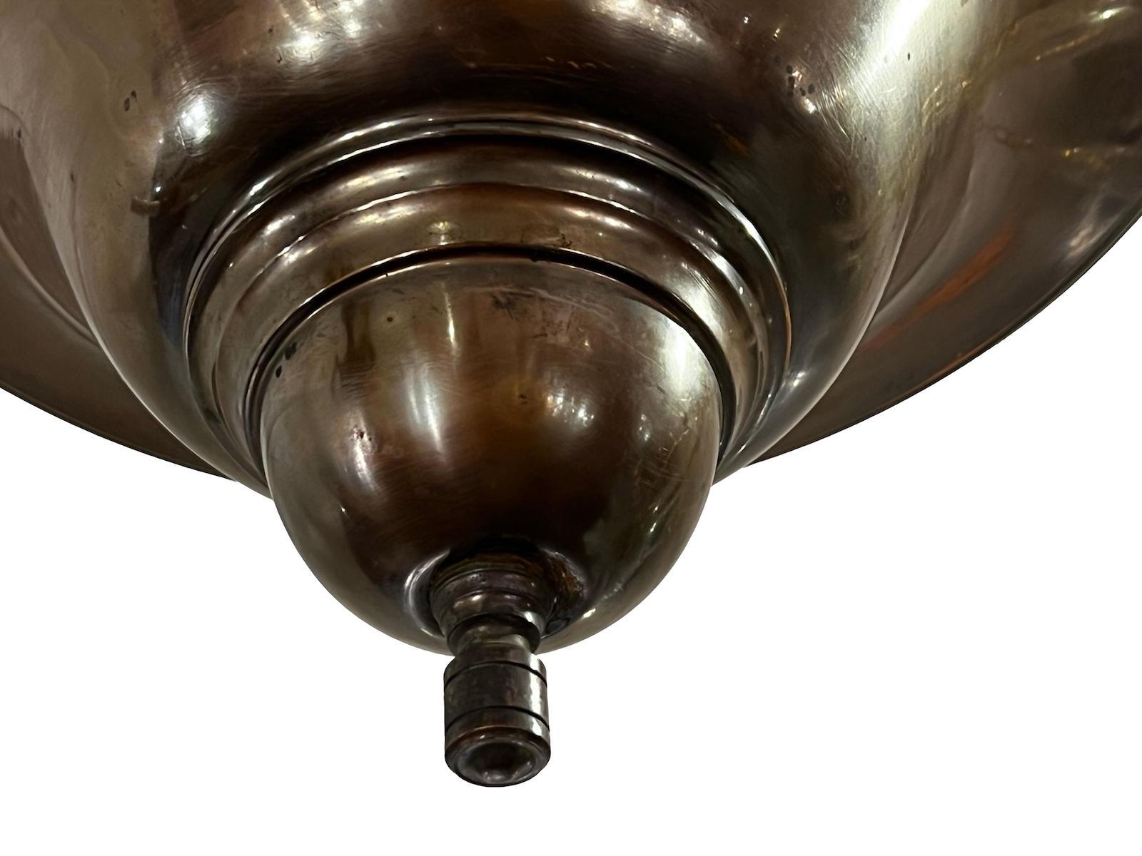 Anglais Art Deco Semi Flush Uplight Fixture en vente