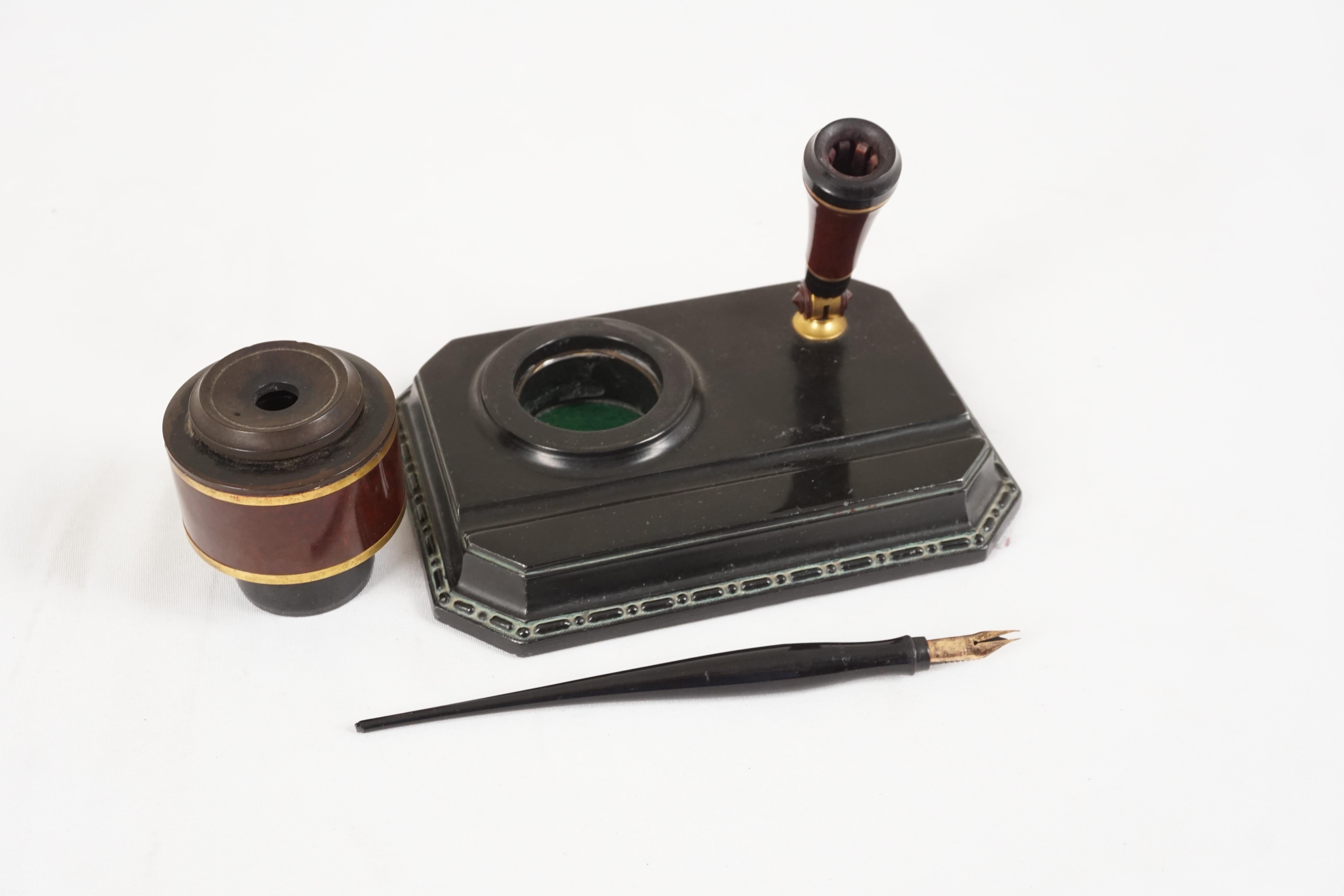 Scottish Art Deco Sengbusch Inkstand, with Pen Holder