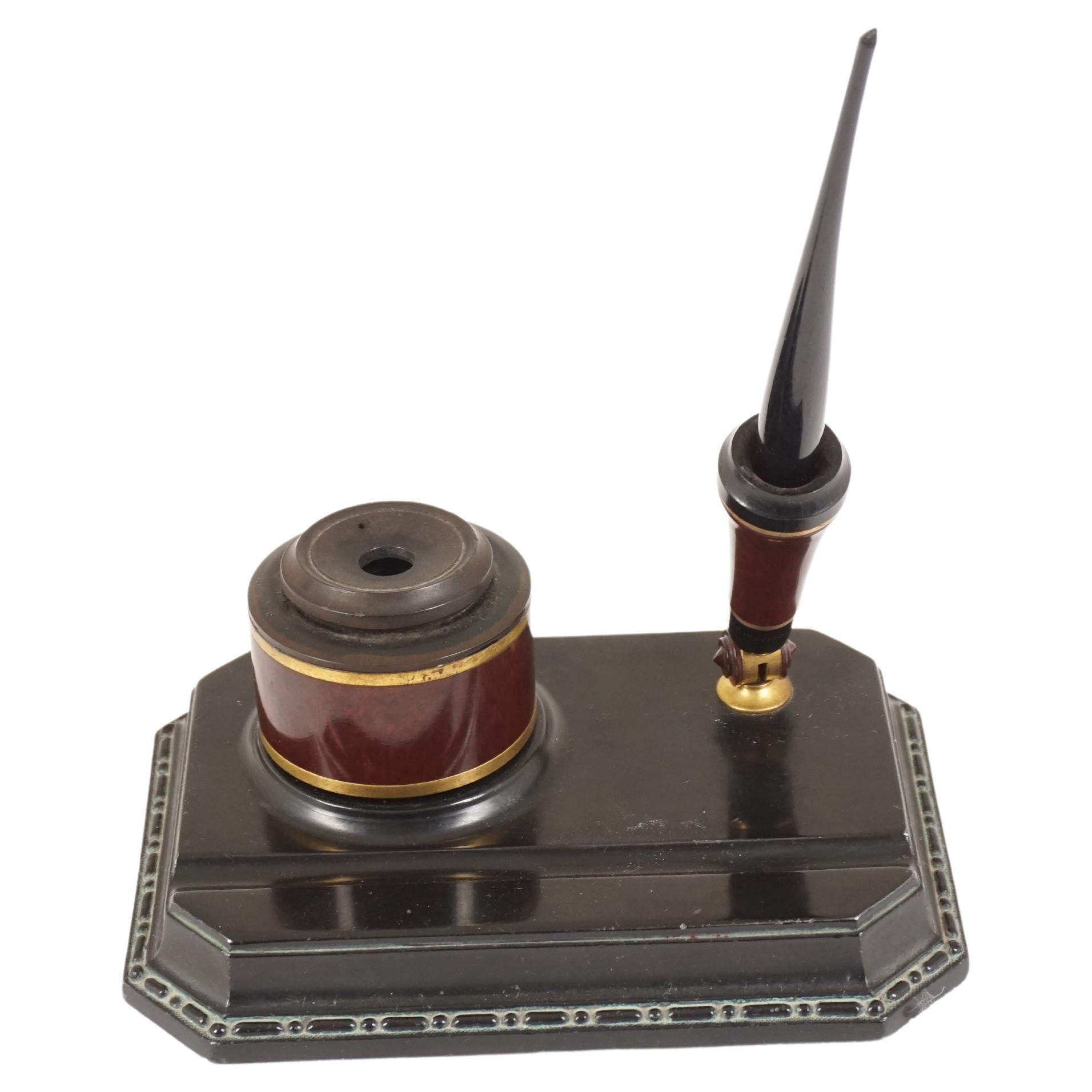 Art Deco Sengbusch Inkstand, with Pen Holder