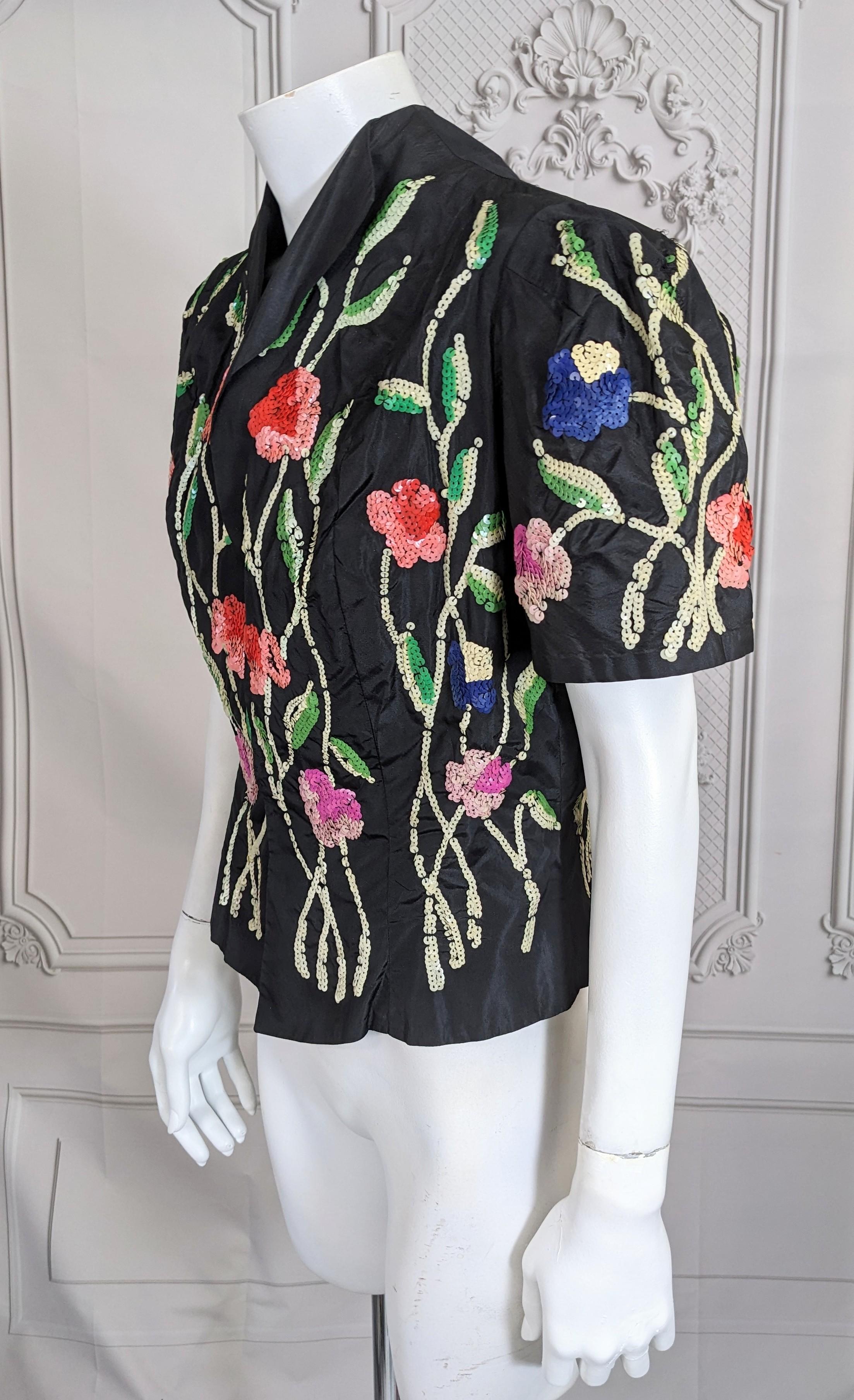 Art Deco Sequin Evening Jacket In Good Condition For Sale In New York, NY