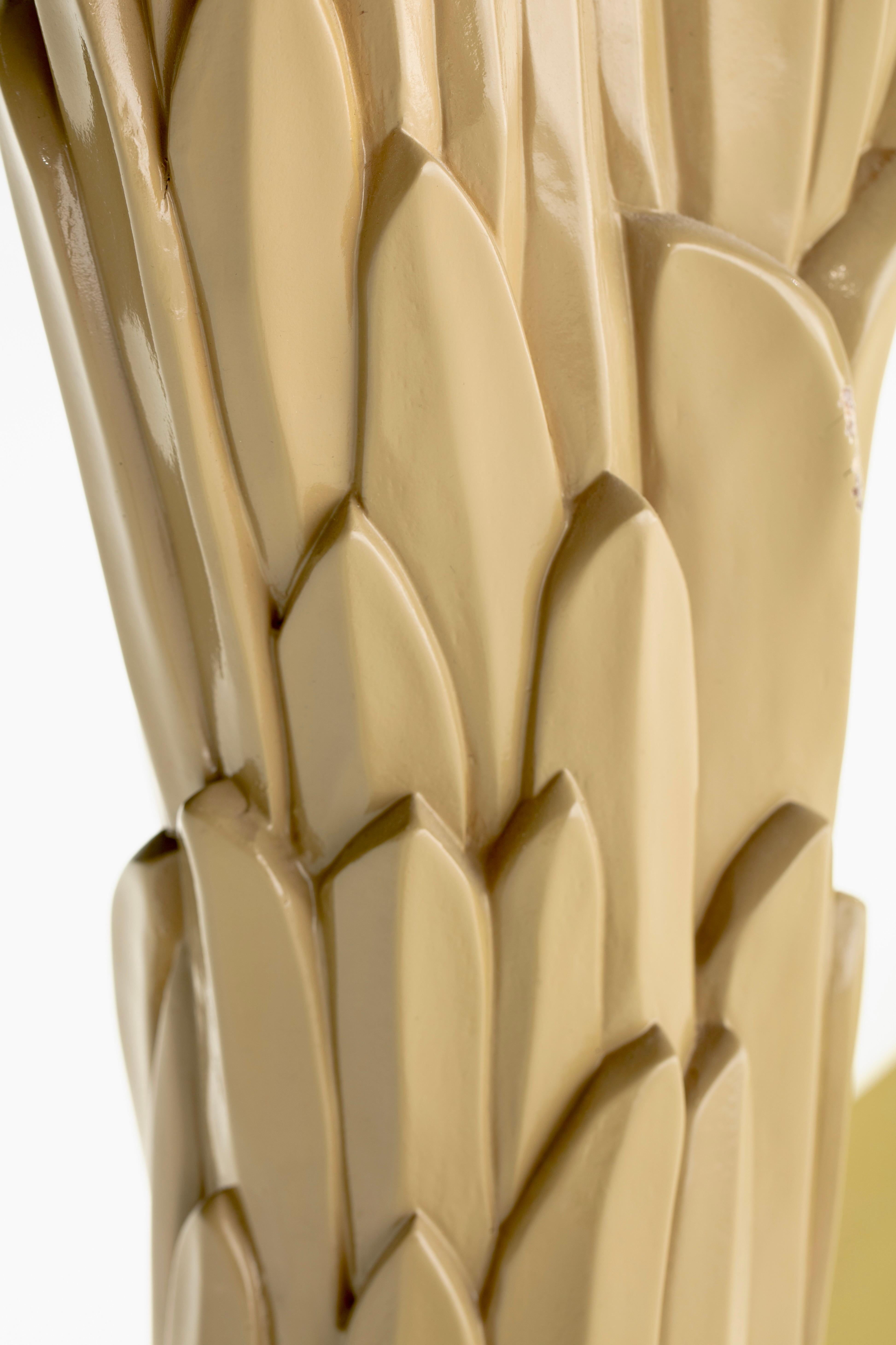 Art Deco Serge Roche Stil Palm Leaf Konsole lackiert in Mandel Latte um 1980 im Angebot 8