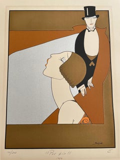 Art Deco Serigraph by Mexican Artist Ernesto Garcia Cabral Signed and Dated