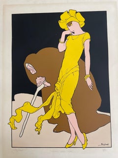 Art Deco Serigraph by Mexican Artist Ernesto Garcia Cabral Signed