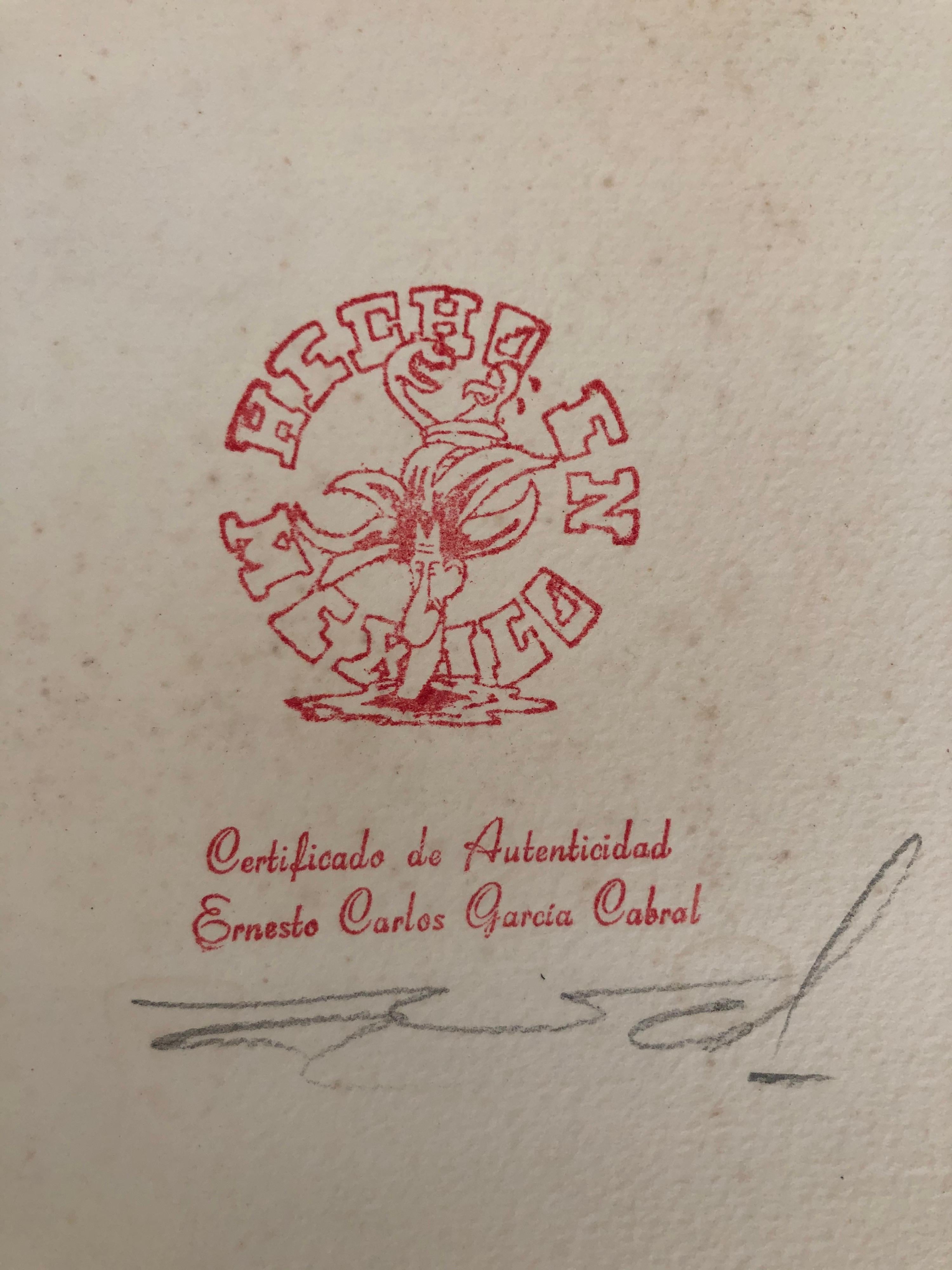 Magnifique et ultra rare sérigraphie signée et datée de 1927 par Ernesto Garcia 