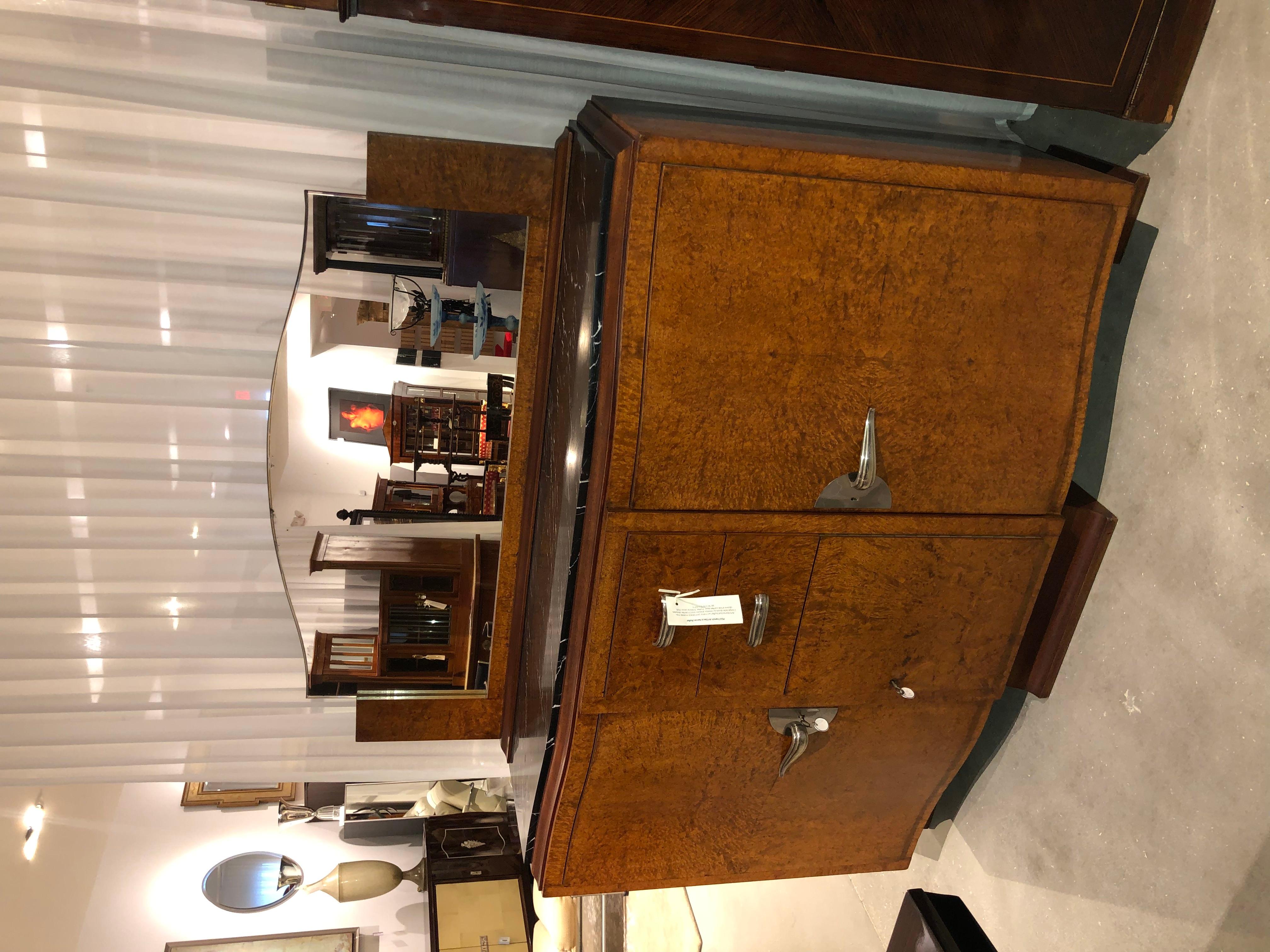 Art Deco Server with Marble Top In Excellent Condition In Pompano Beach, FL