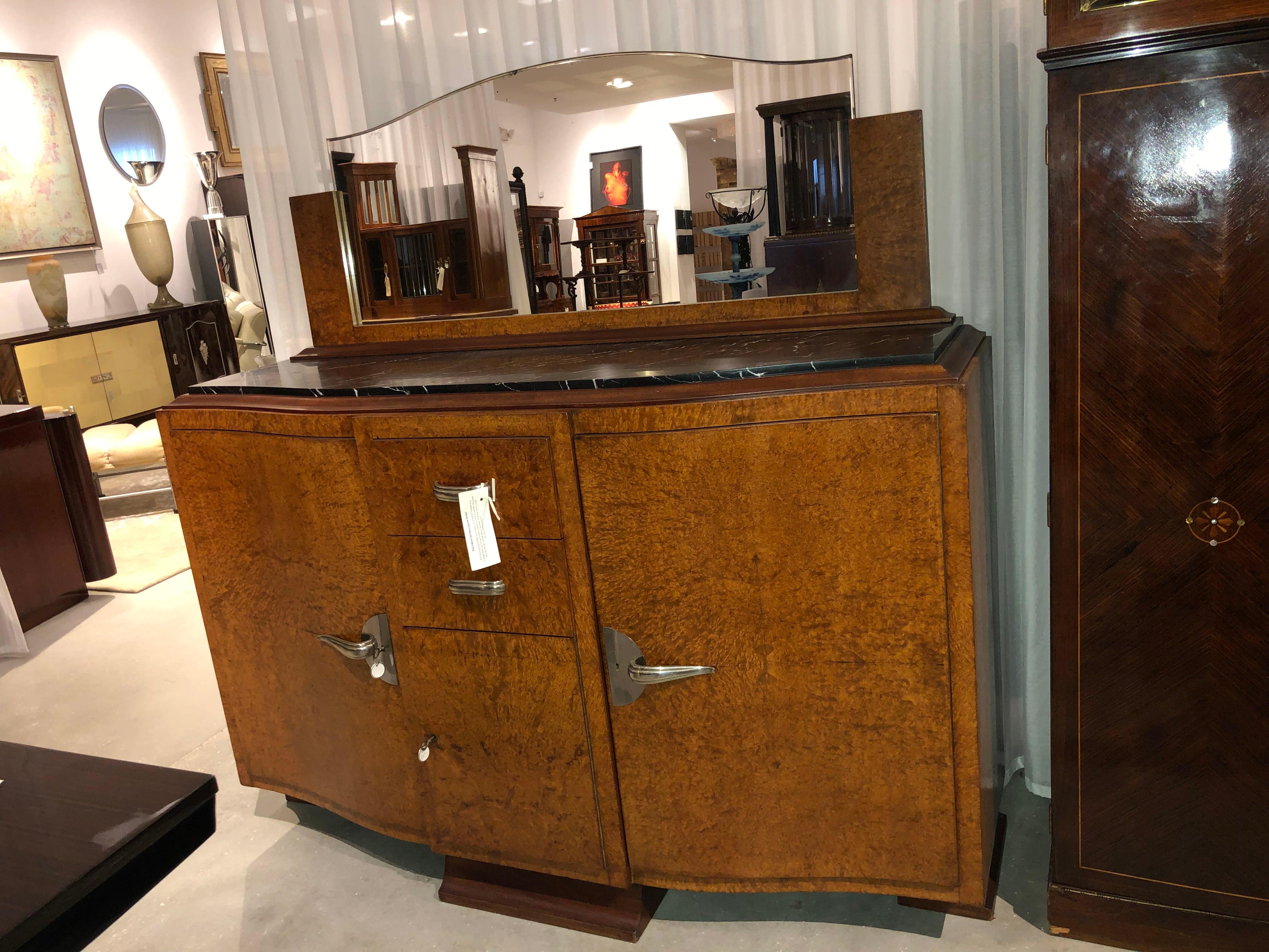 20th Century Art Deco Server with Marble Top