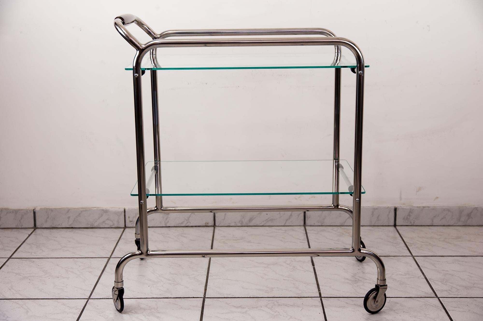 Plated Art Deco Serving Cart 1920s Attributed to Thonet