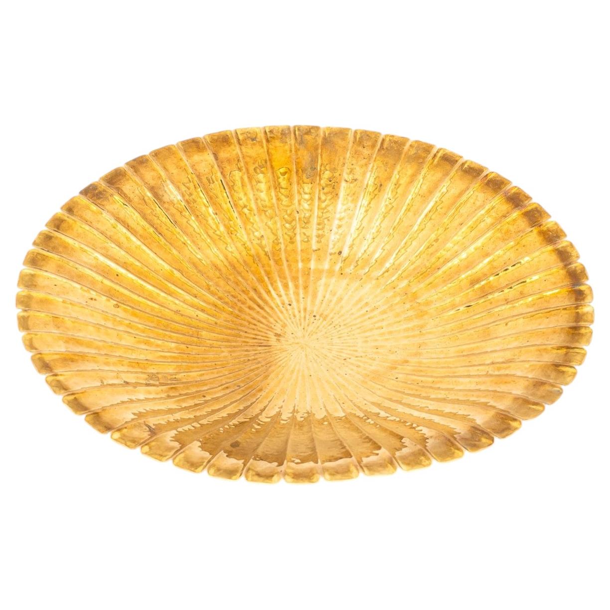 Art Deco Serving plate hammered copper vienna around 1920s