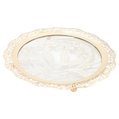 Antique Art Deco Serving plate with glass around 1920s