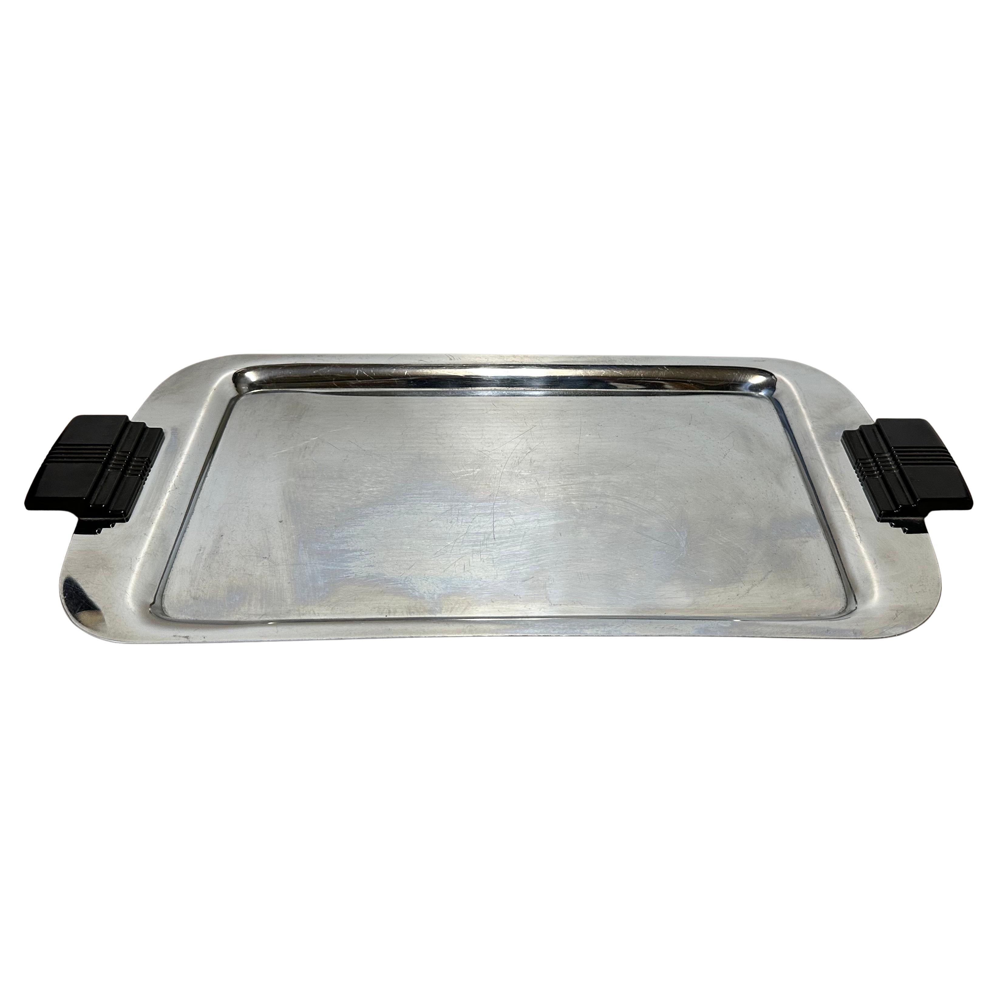Plateau de service Art Déco de Manning Bowmans en chrome et bakélite en vente 4