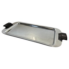Art Deco Serving Tray by Manning Bowman in Chrome and Bakelite