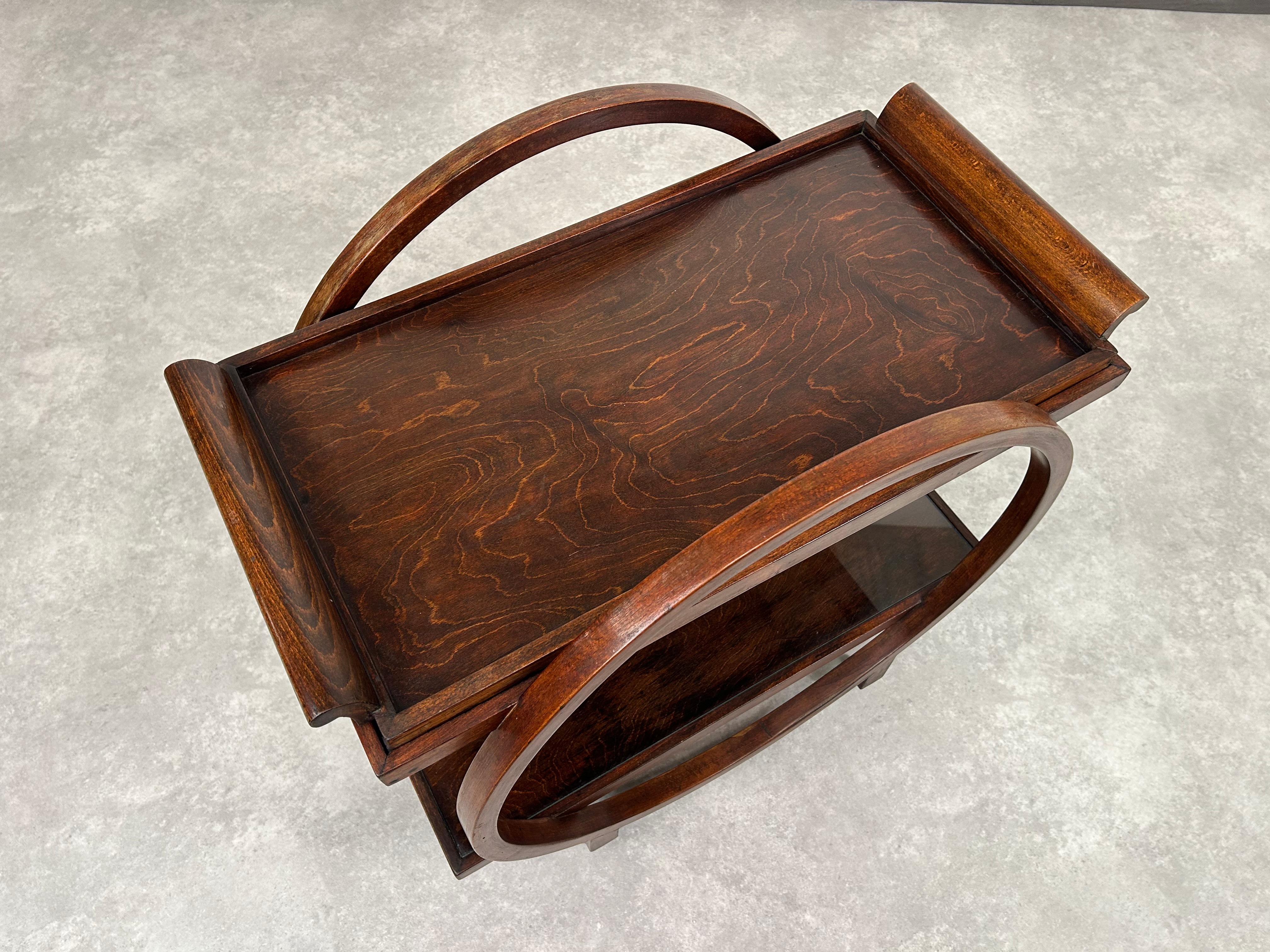 Hungarian Art deco serving trolley by Thonet Debrecen For Sale