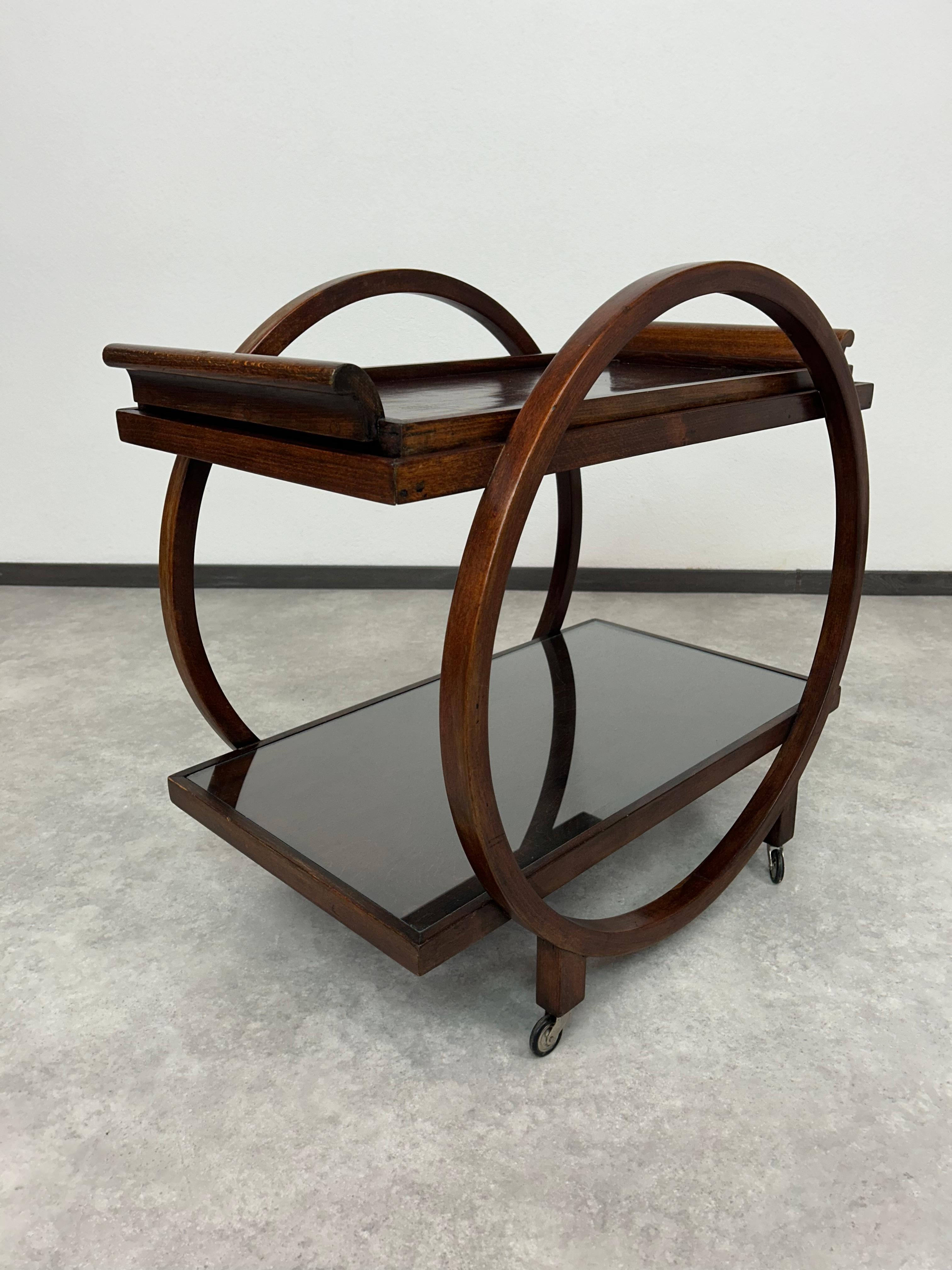 Art deco serving trolley by Thonet Debrecen For Sale 1