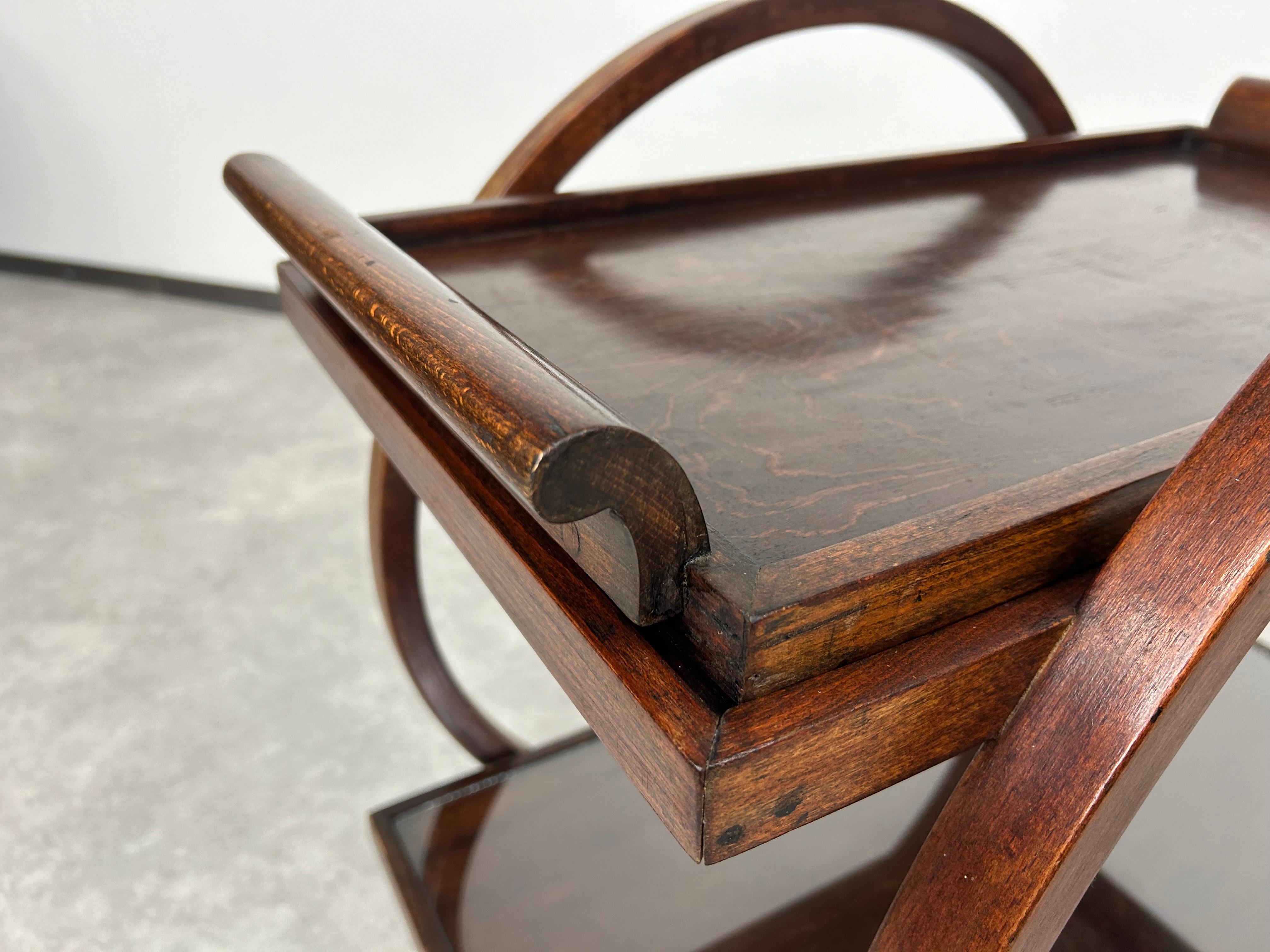 Art deco serving trolley by Thonet Debrecen For Sale 2