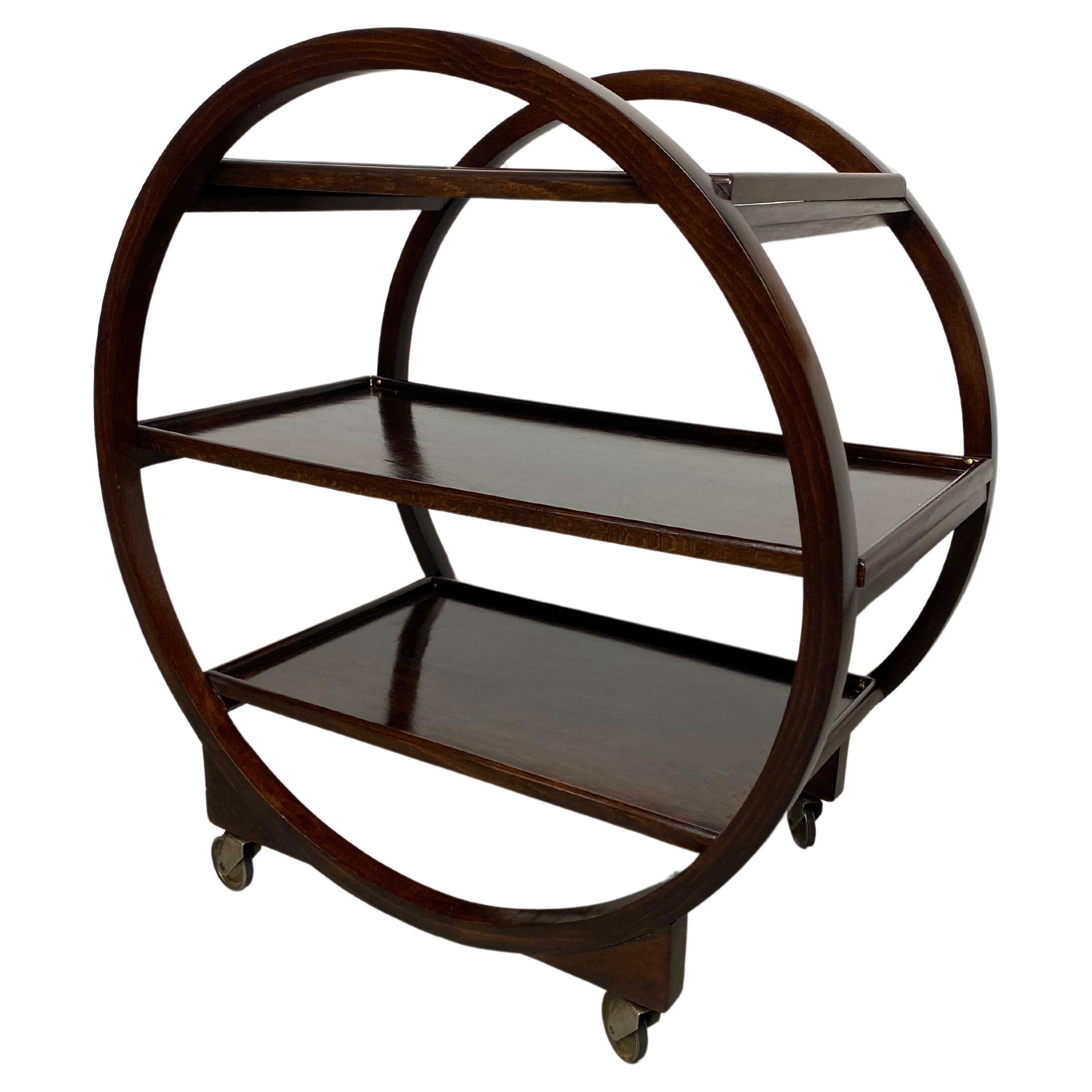 Art deco serving trolley by Thonet Mundus 1930s For Sale