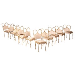 Set di 10 sedie francesi in ferro battuto in stile Art Deco