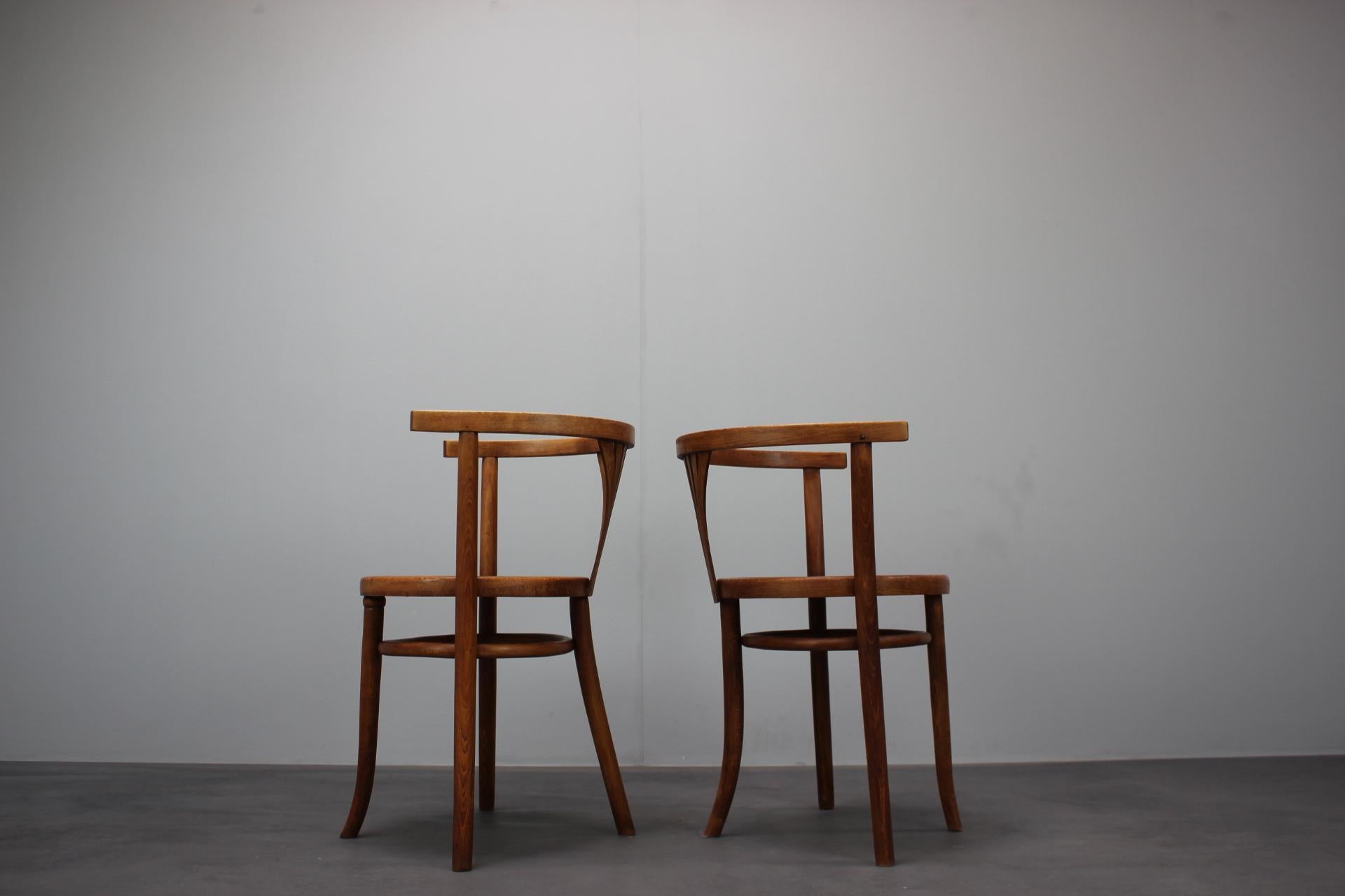 Art Deco Art-Deco set of 2 Chairs by Thonet, 1920s For Sale
