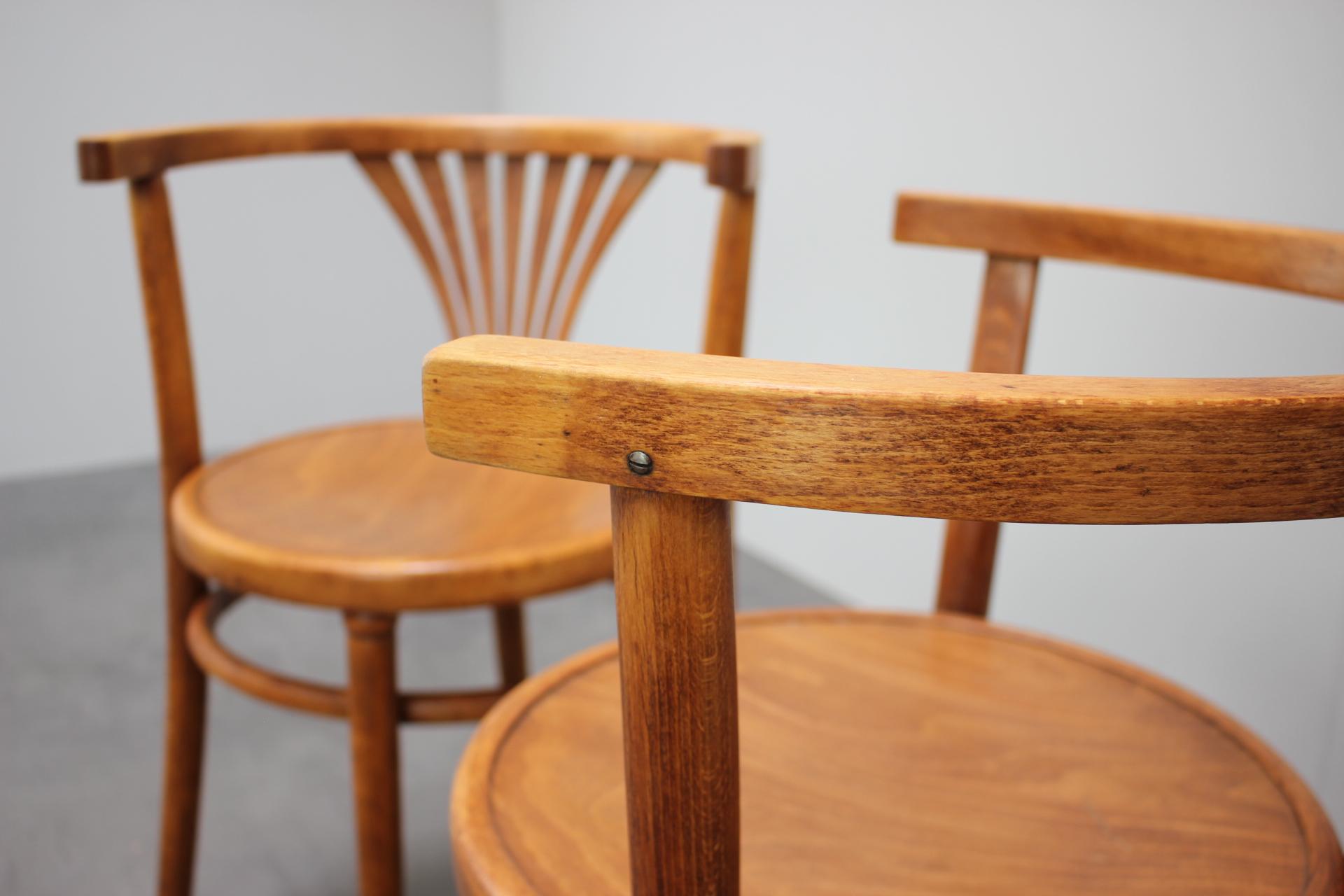 Legno Set di 2 sedie Art-Deco di Thonet, anni '20 in vendita