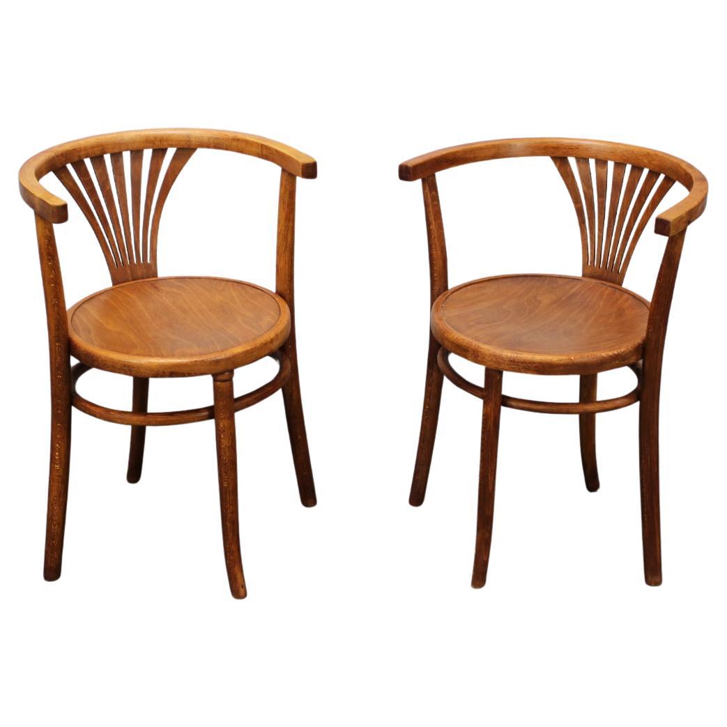 Art-Deco set of 2 Chairs by Thonet, 1920s For Sale