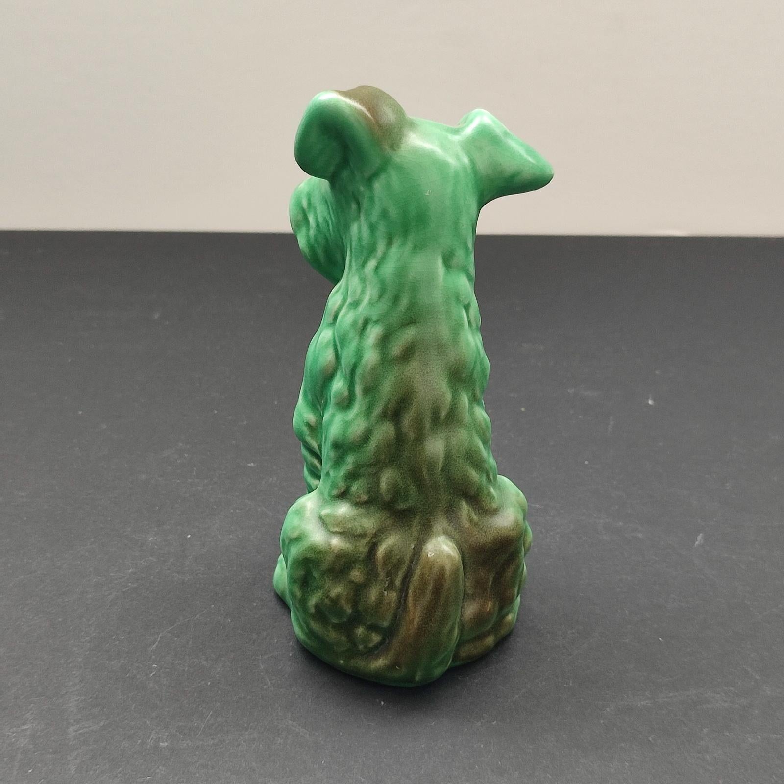 Art Deco Set of 3 Collectible Green Ceramic Figurines, England, 1930s For Sale 4
