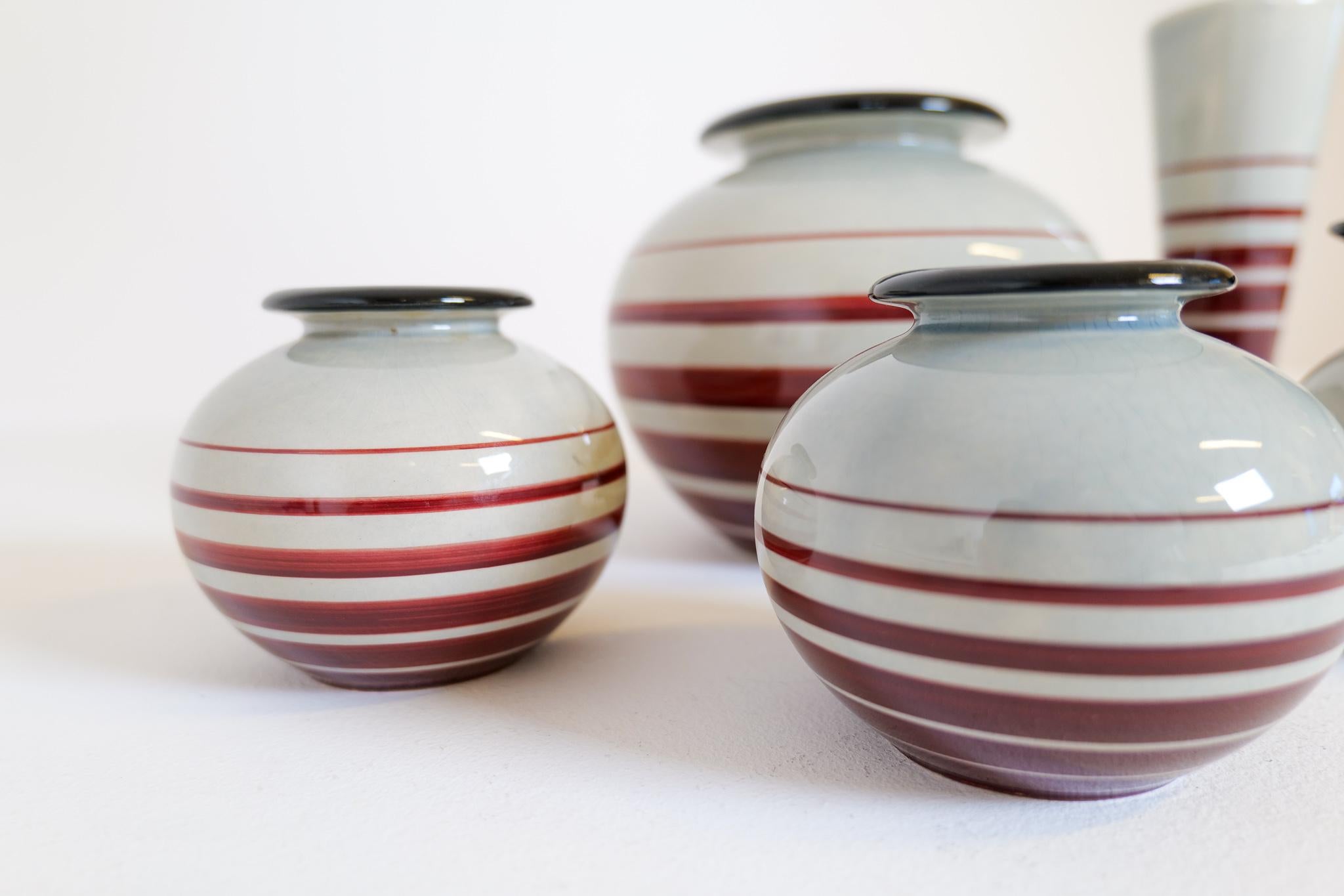 Art Deco Set of 5 Decorative Ceramic Pieces Rörstrand Sweden 1940s For Sale 5