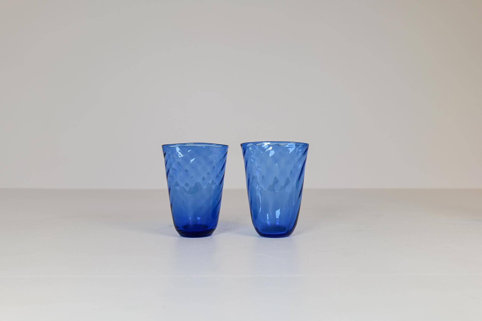 Art Deco Set of 5 Glass Vases Reijmyre, Sweden, 1940s 2