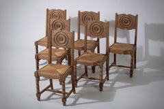 Art Deco Satz von 6 Stühlen, Dudouyt Insp, Frankreich, 1940