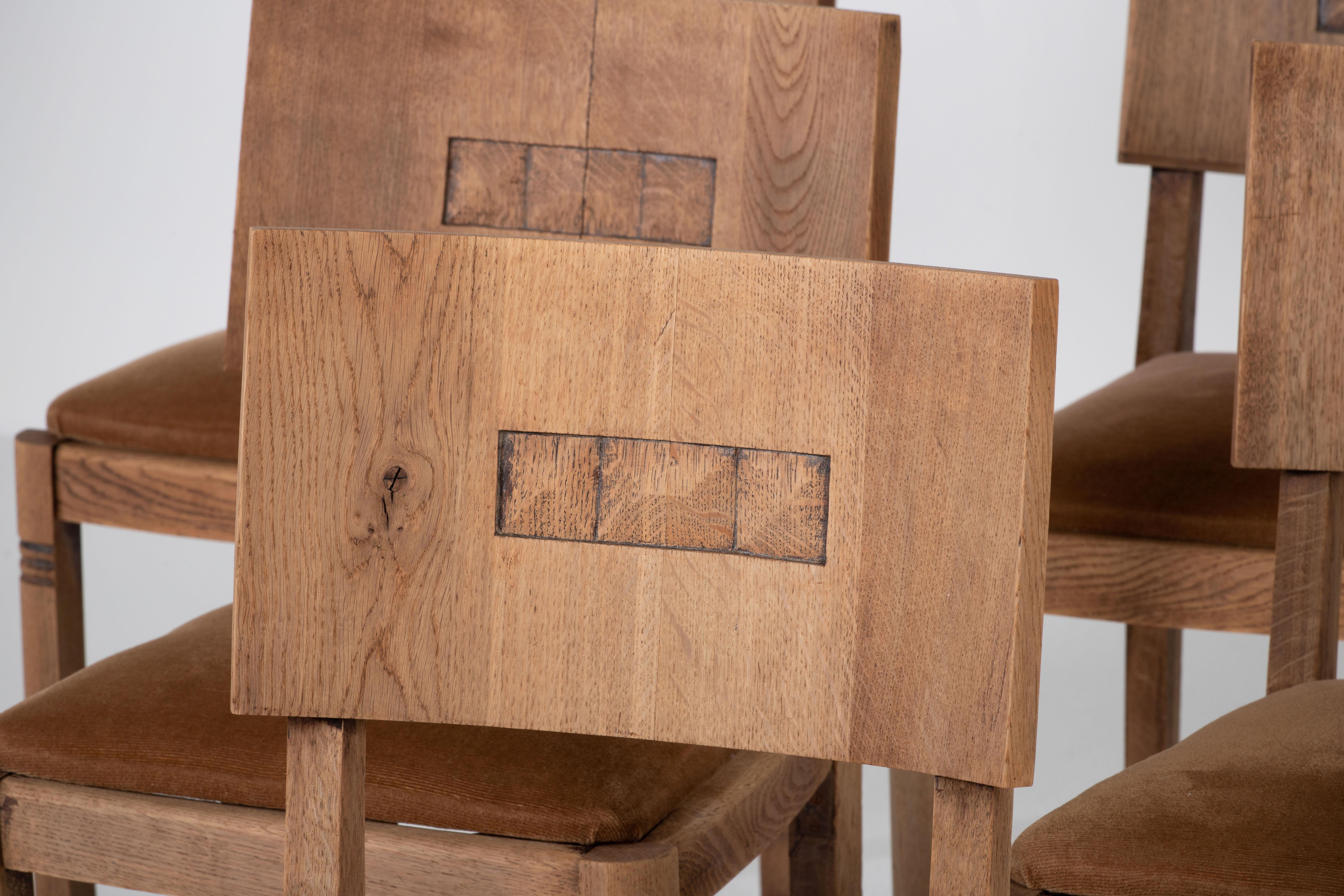 Art-déco-Set aus 6 Stühlen, Dudouyt Insp, Frankreich, 1940 im Zustand „Relativ gut“ im Angebot in Wiesbaden, DE