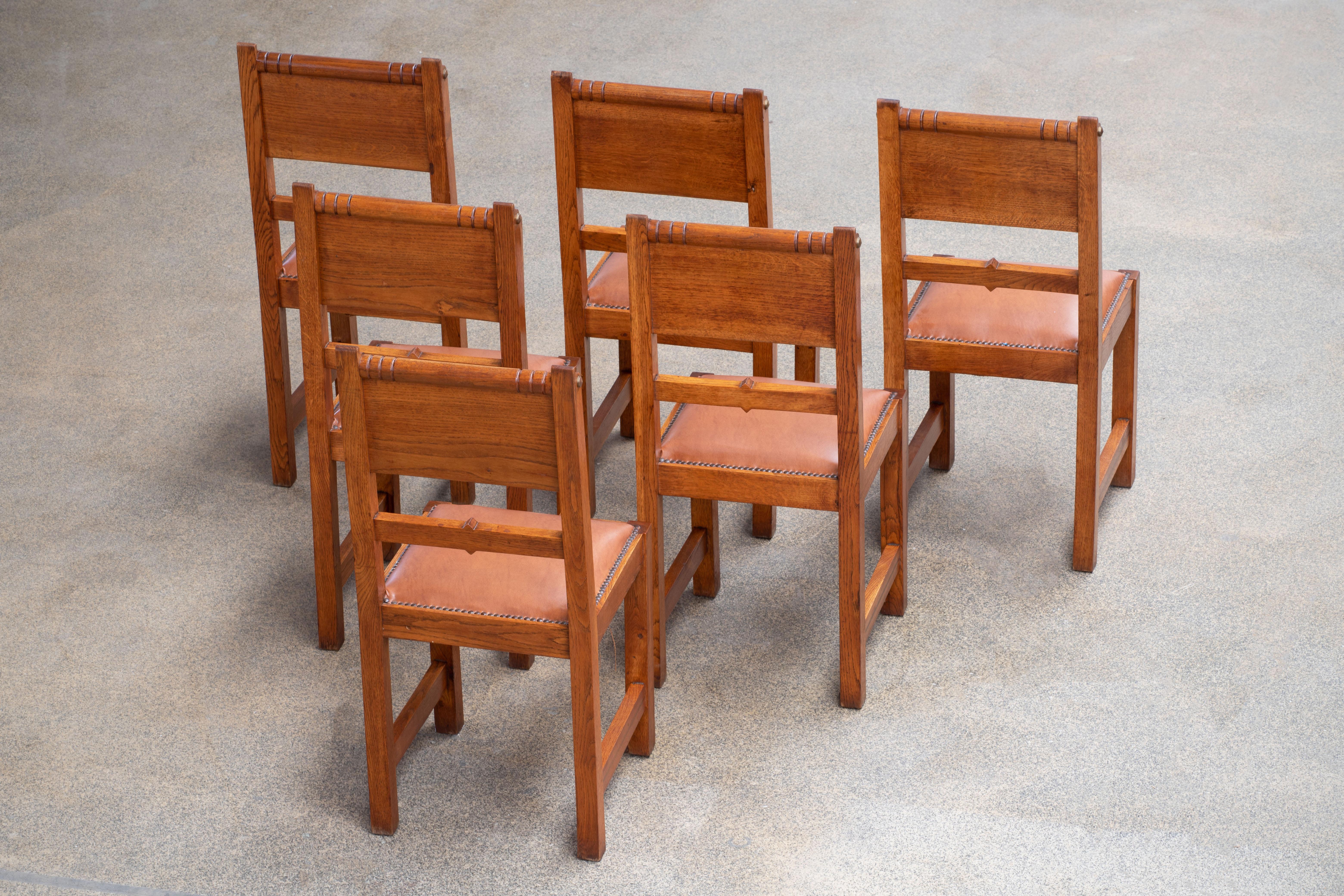 Set aus 6 Stühlen im Art-déco-Stil, Frankreich, 1930 im Angebot 6