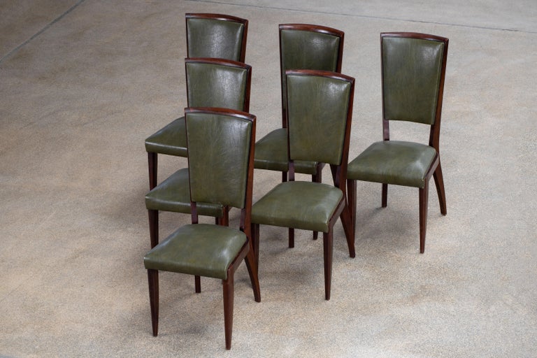 Art Deco Set of 6 Chairs, France, 1940 For Sale 4