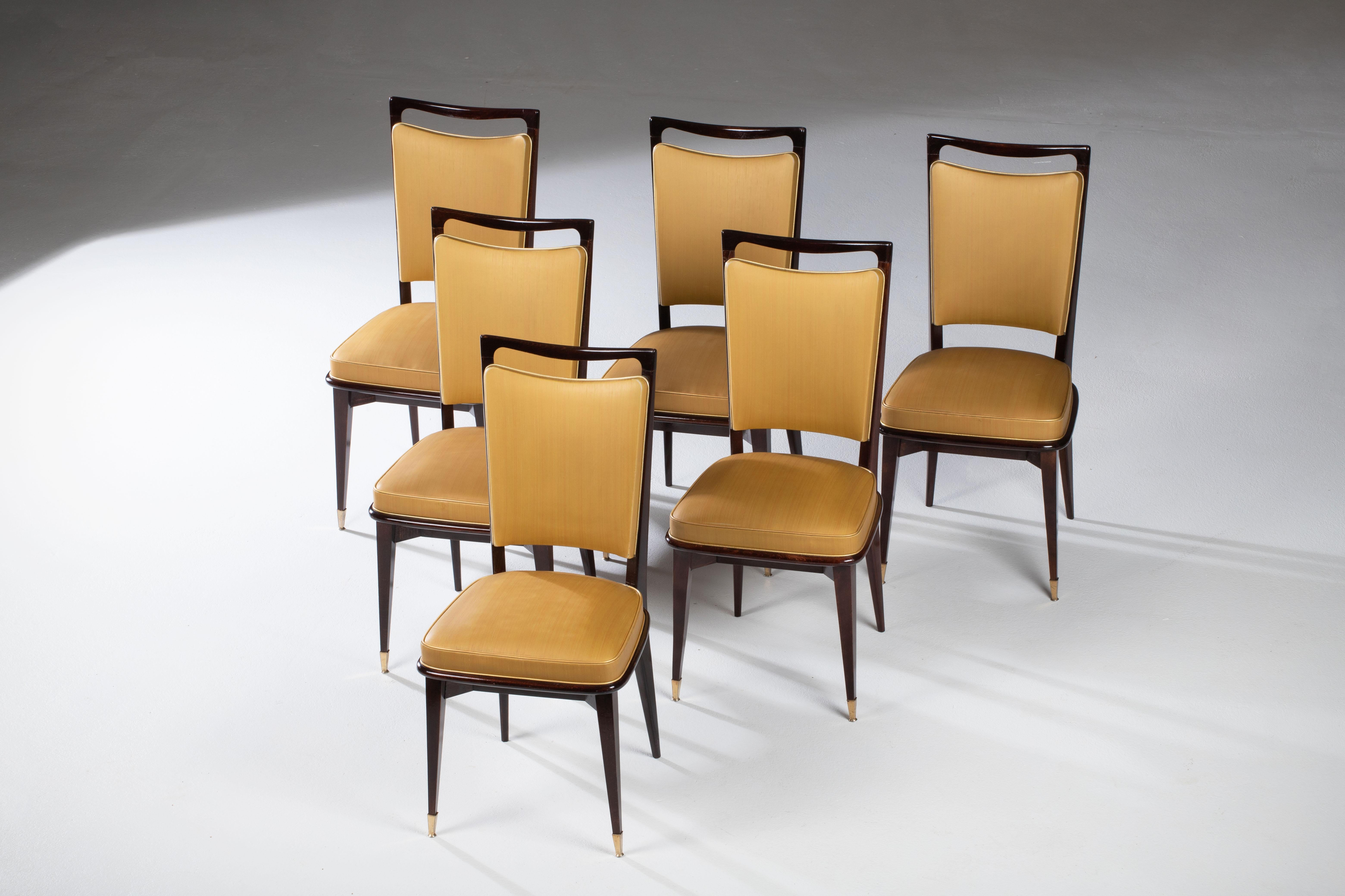 Art-déco-Set aus 6 Stühlen, Frankreich, 1940 im Angebot 5