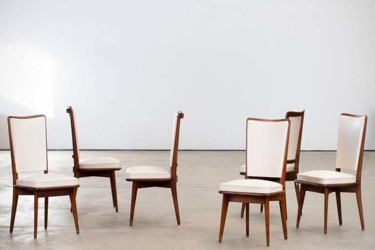 Art Deco Set of 6 Chairs, France, 1940 For Sale 12