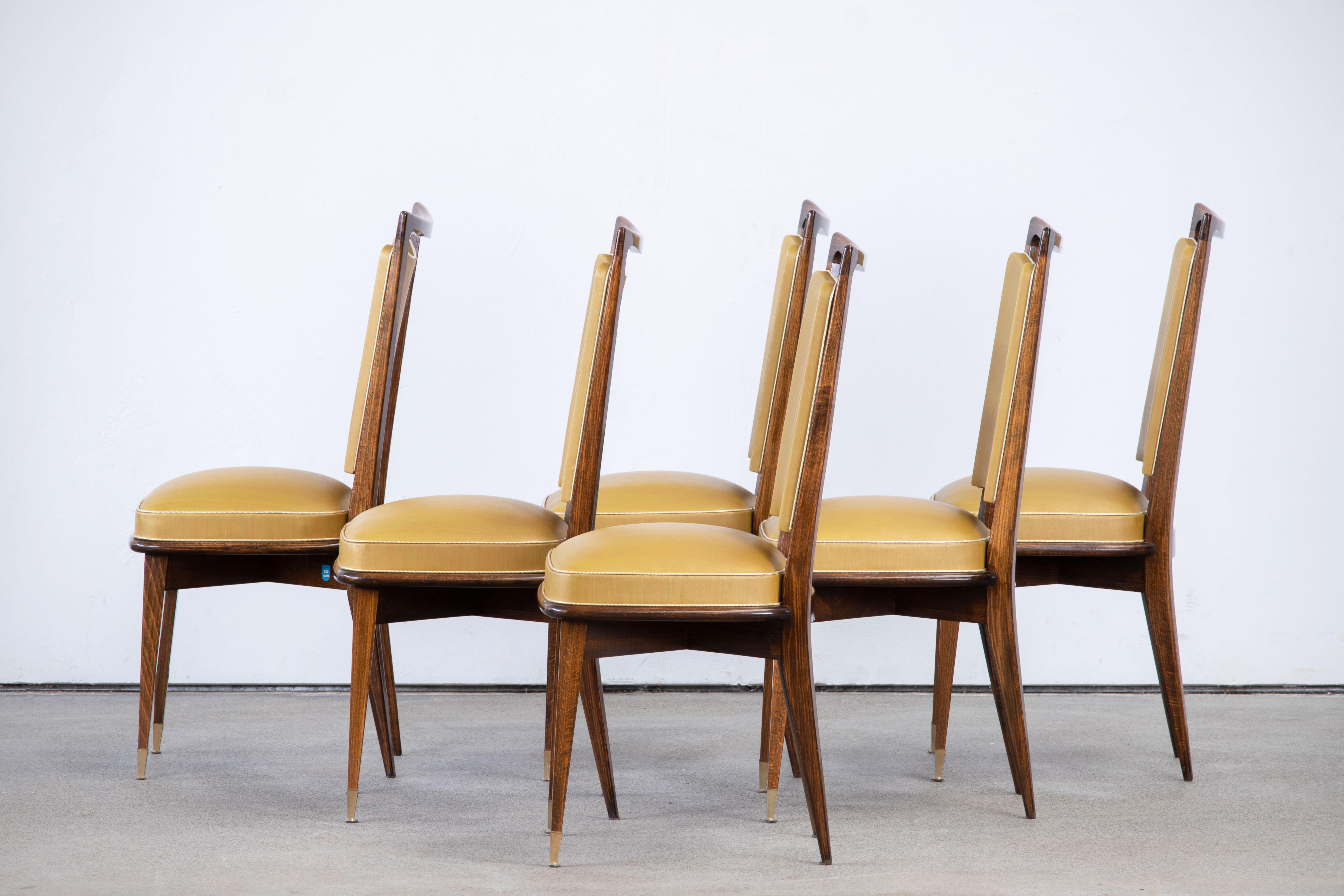 Art déco Ensemble de 6 chaises Art Déco, France, 1940 en vente