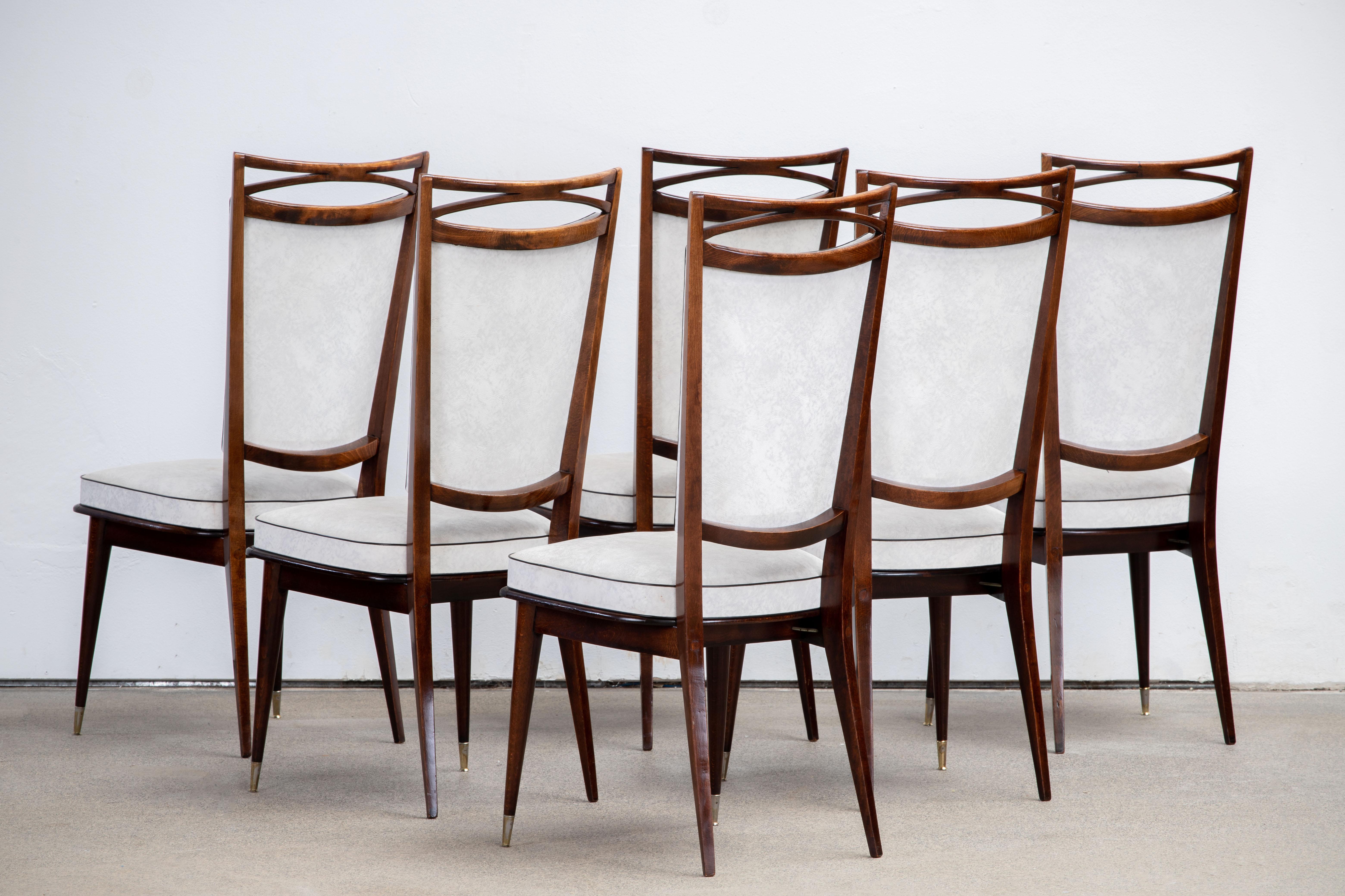 Ensemble de 6 chaises Art déco, France, 1940 Bon état - En vente à Wiesbaden, DE