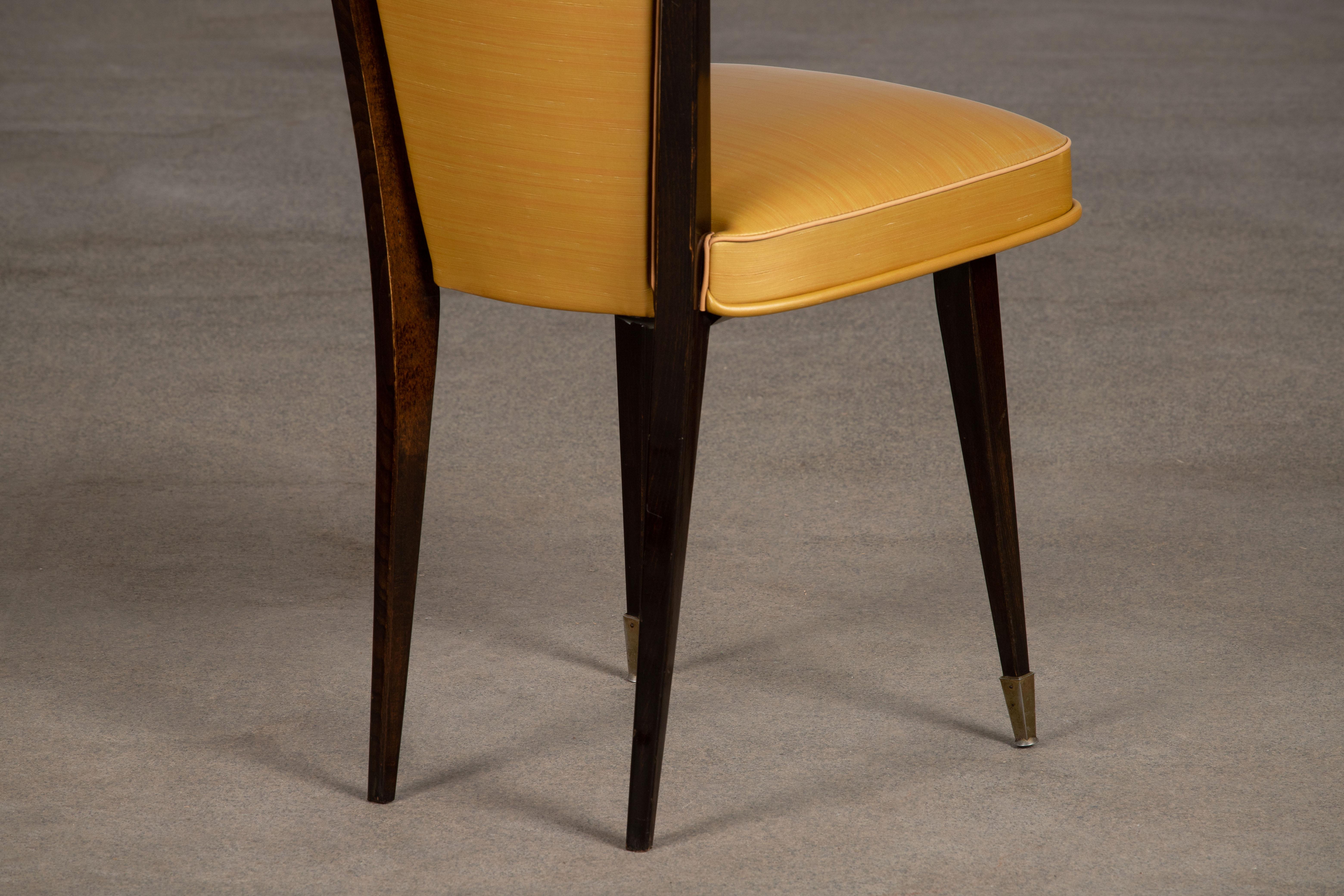 Set aus 6 Stühlen im Art déco-Stil, Frankreich, 1940 im Angebot 1