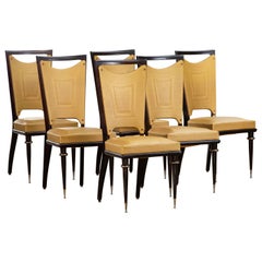 Art Deco Set of 6 Chairs, France, 1940 Art Deco Set of 6 Chairs, France, 1940