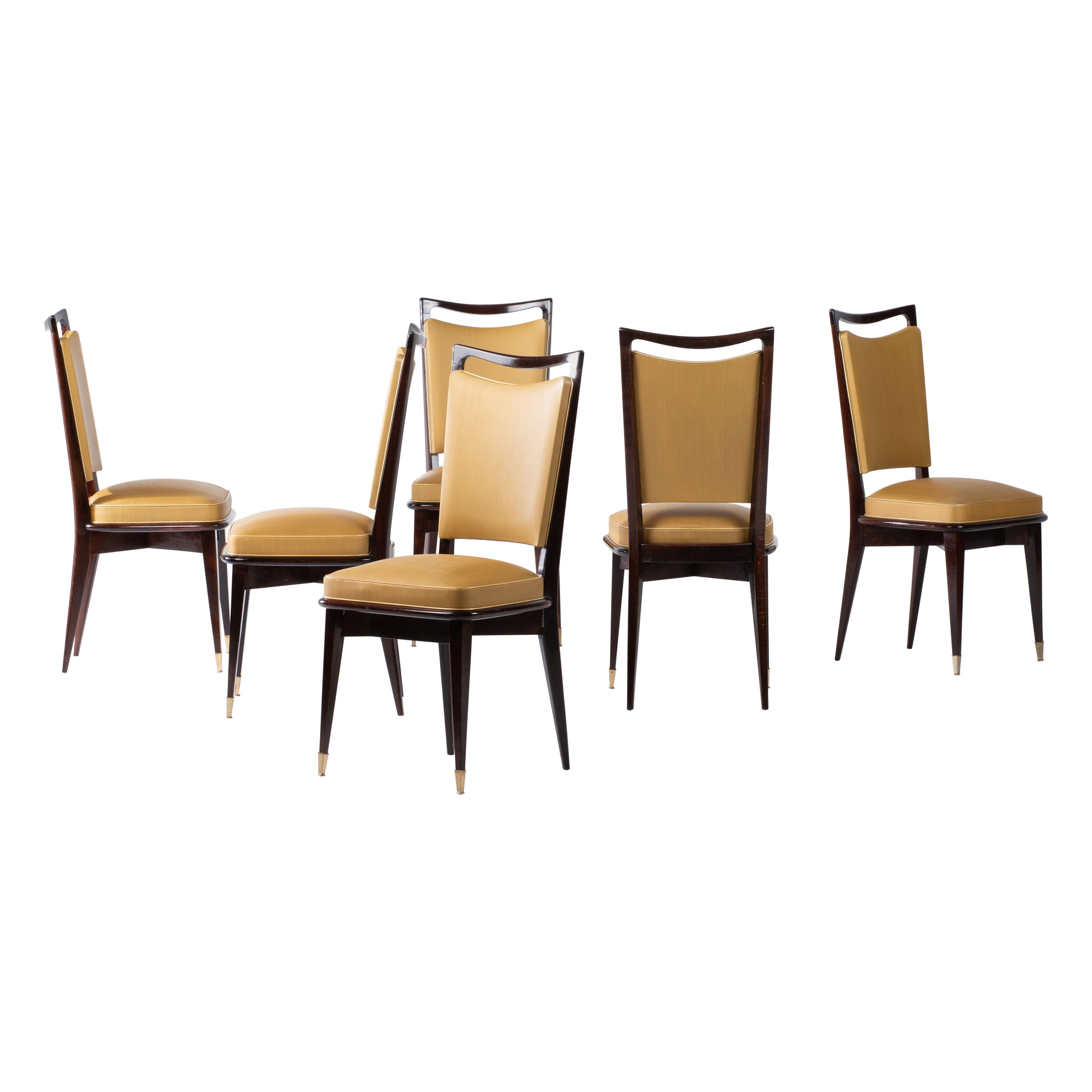 Art déco-Set aus 6 Stühlen, Frankreich, 1940