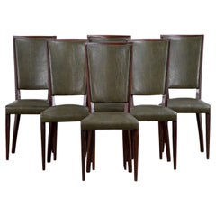 Vintage Art Deco Set of 6 Chairs, France, 1940