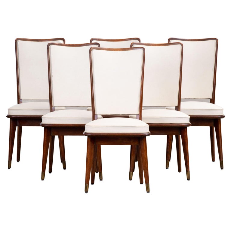 Art Deco Set of 6 Chairs, France, 1940 For Sale