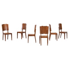 Art Deco Set of 6 Chairs, France, 1940