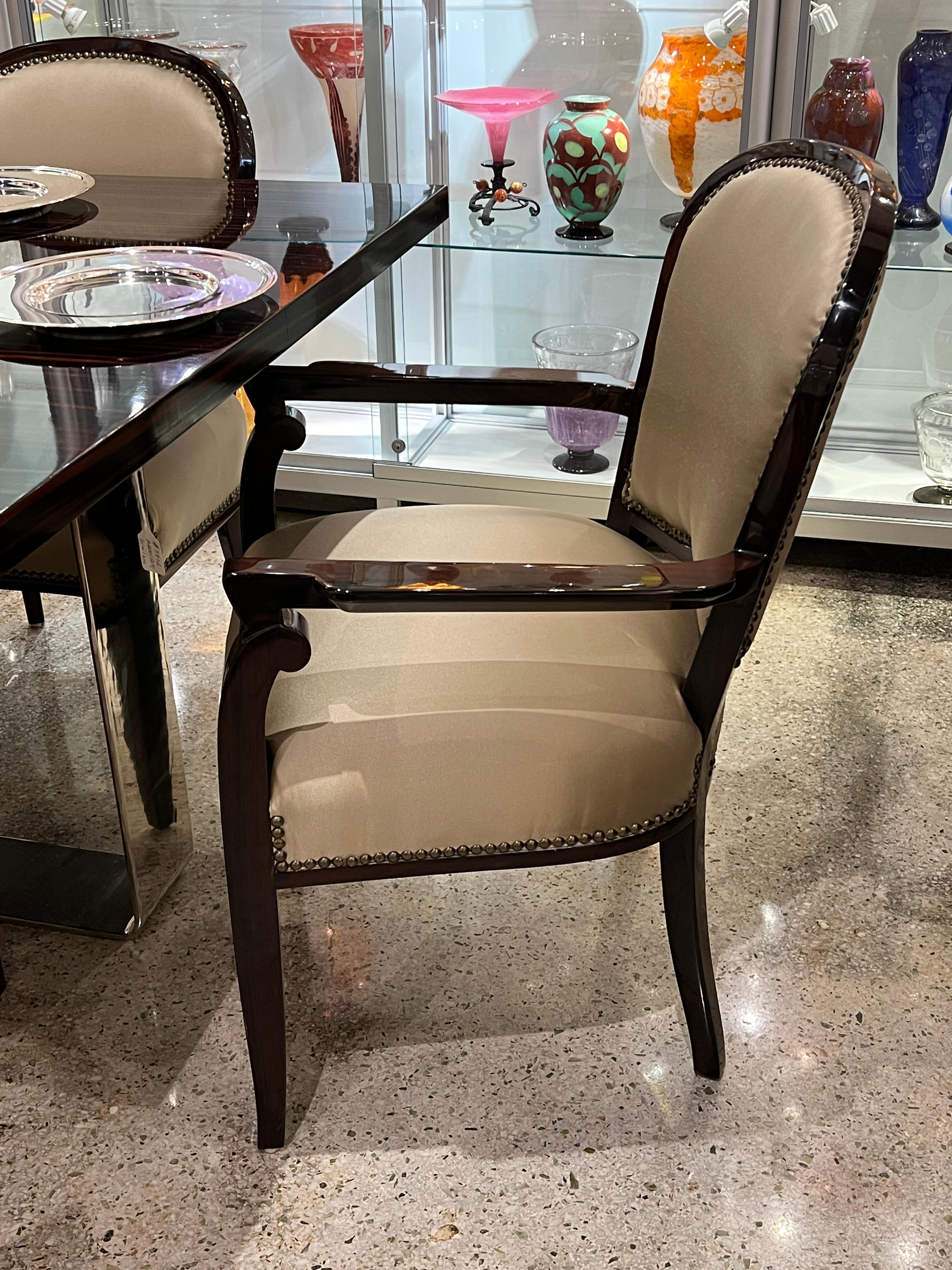Art Deco Set of 6 Dining Chairs by Jules Leleu 5