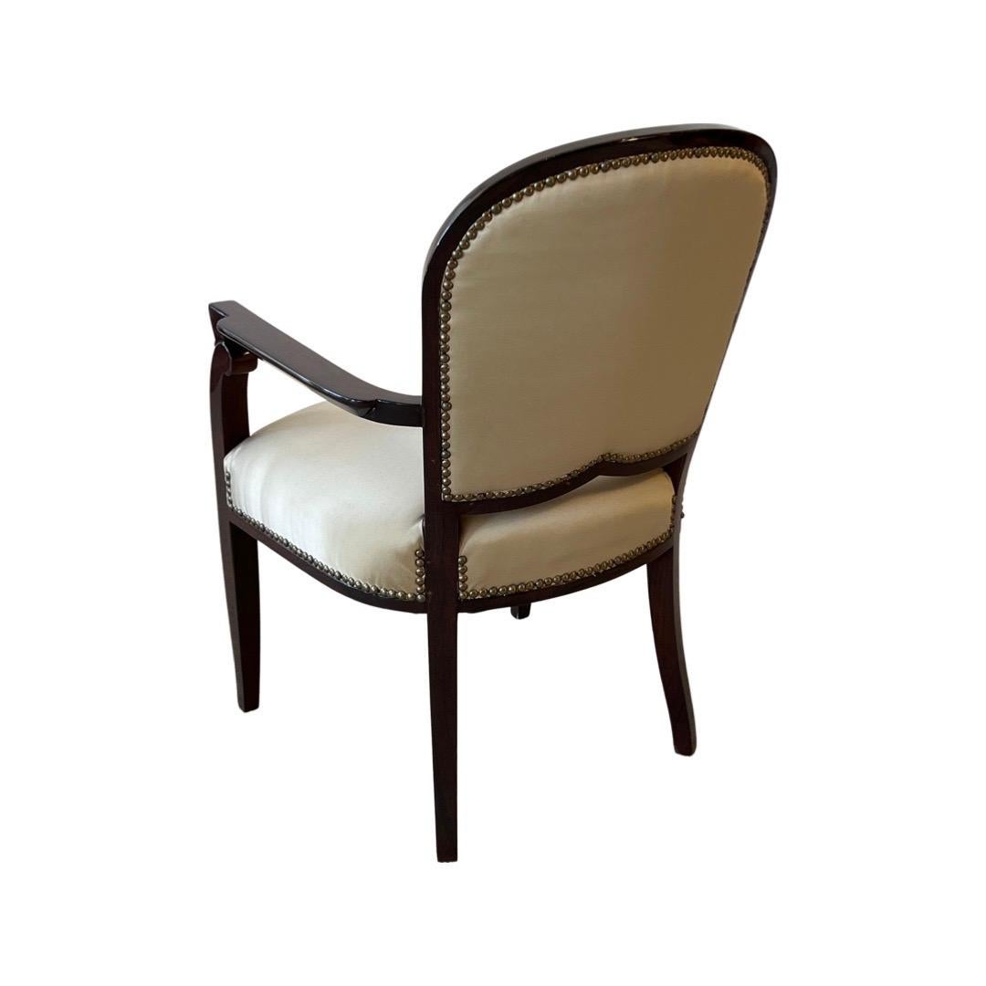 French Art Deco Set of 6 Dining Chairs by Jules Leleu For Sale