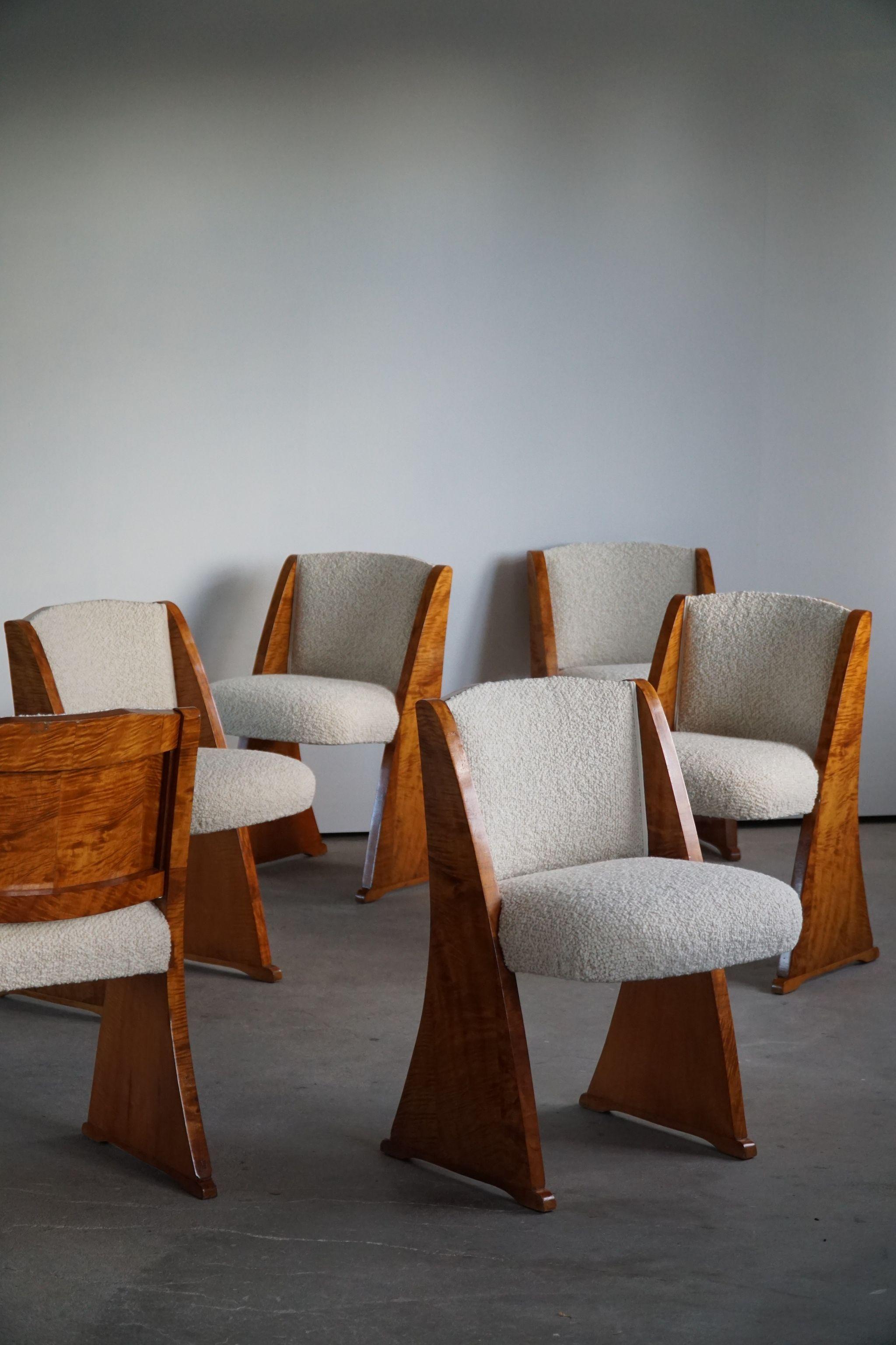 boucle dining chair set of 6
