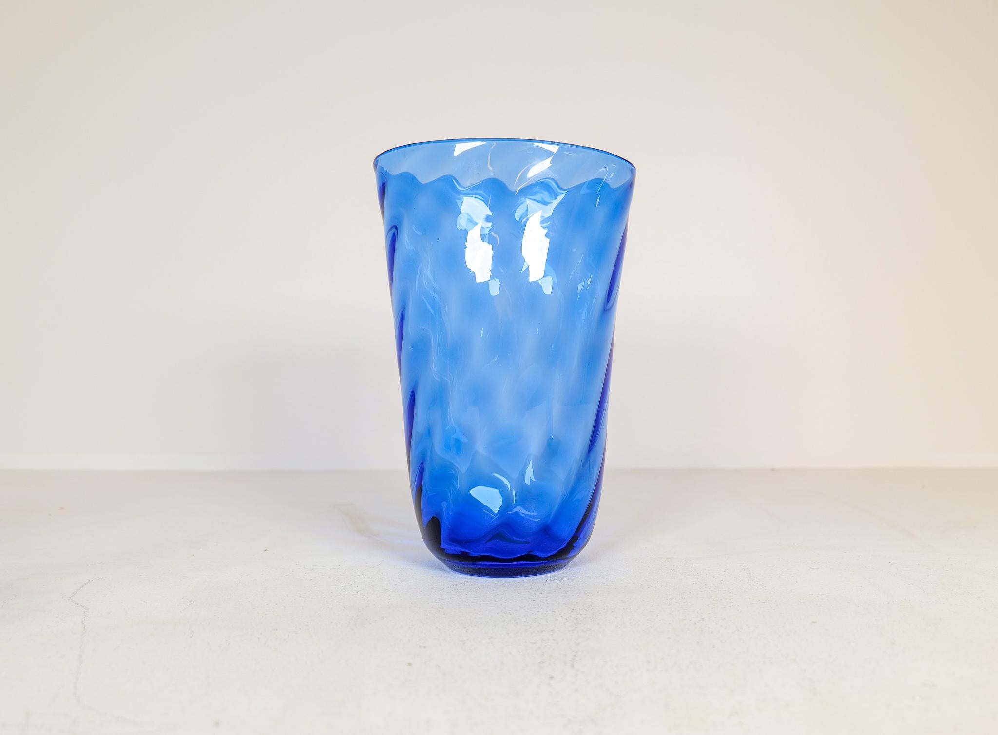 Mid-20th Century Art Deco Set of 6 Glass Sculptured Handcrafted Vases Reijmyre, Sweden, 1930s For Sale