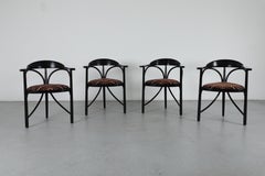 Art Deco set of black lacquered "Model 81" Thonet armchairs, 1980s